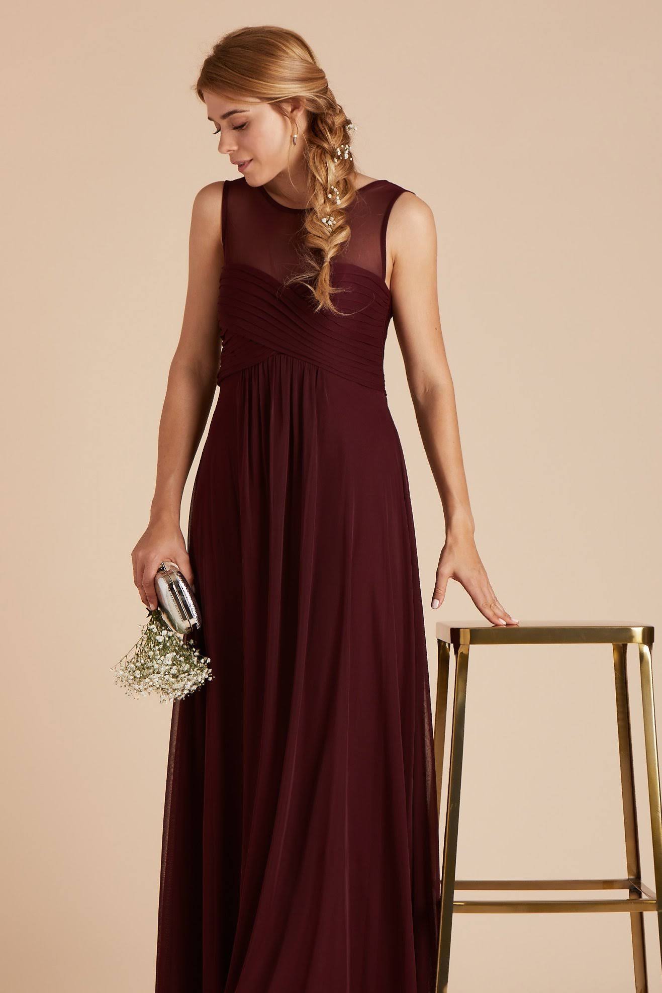 Birdy Grey Ryan Bridesmaid Dress in Cabernet Xs / Cabernet