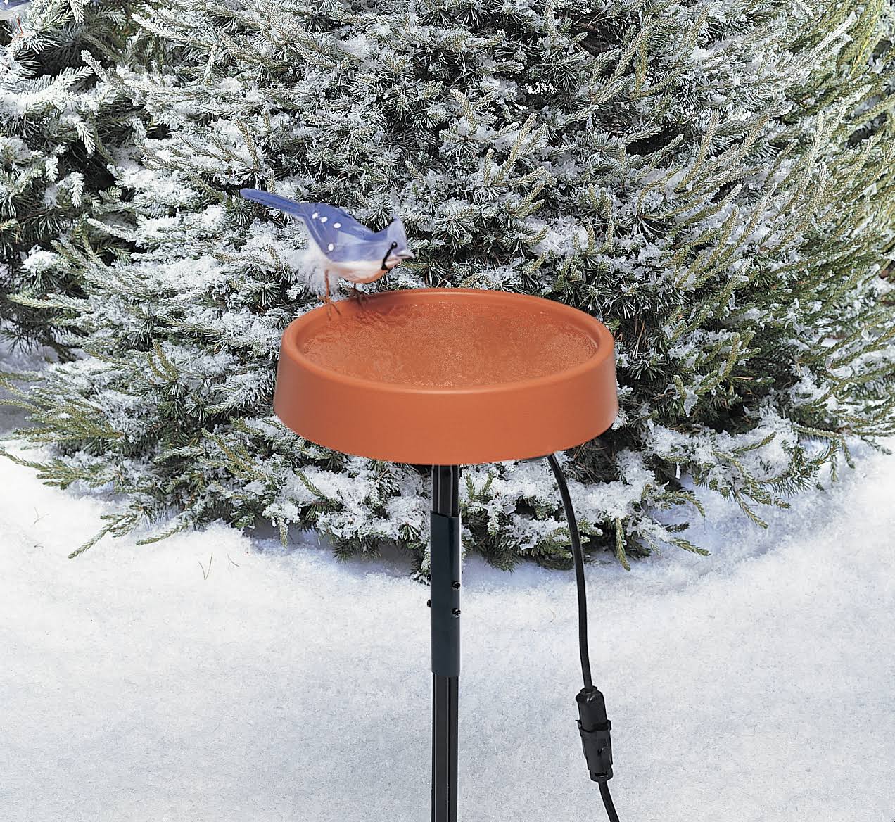 12-Inch Heated Bird Bath with Metal Stand