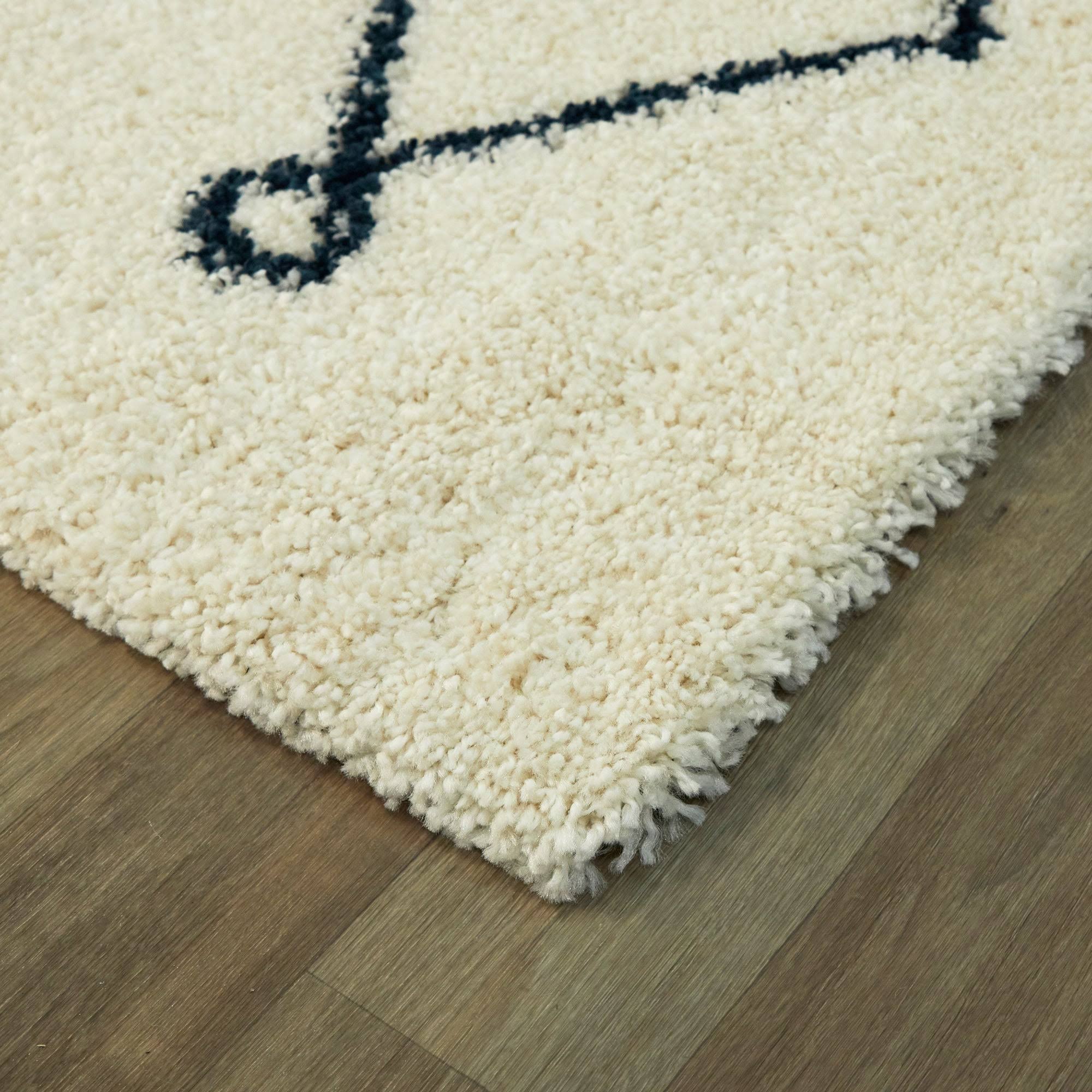 BALTA Mabelle Cream/Pink 5 ft. x 7 ft. Trellis Shag Area Rug