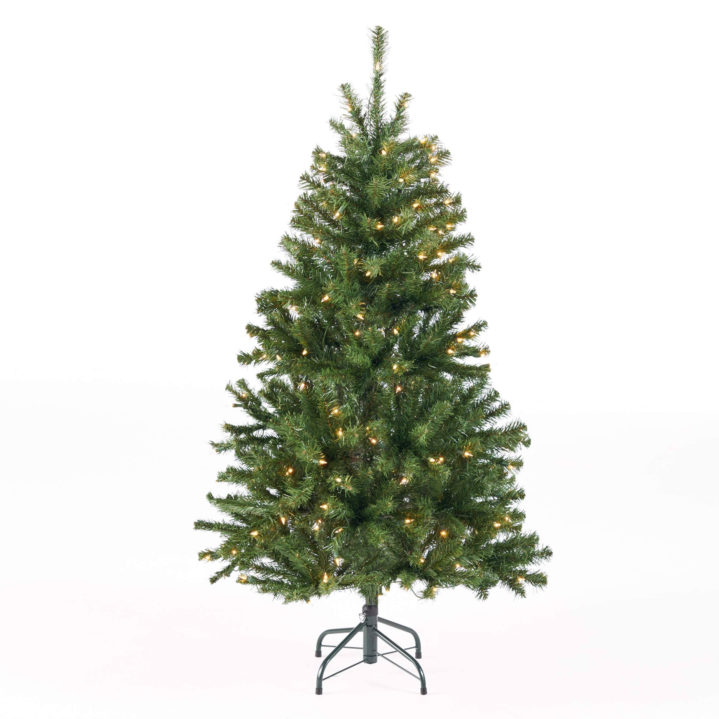 4.5-foot Noble Fir Pre-Lit Clear Light Hinged Artificial Christmas Tree