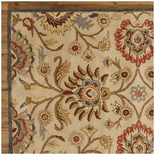 Phoebe Floral Handmade Tufted Wool Ivory Area Rug Birch Lane Heritage Rug Size: Rectangle 5& x 8&
