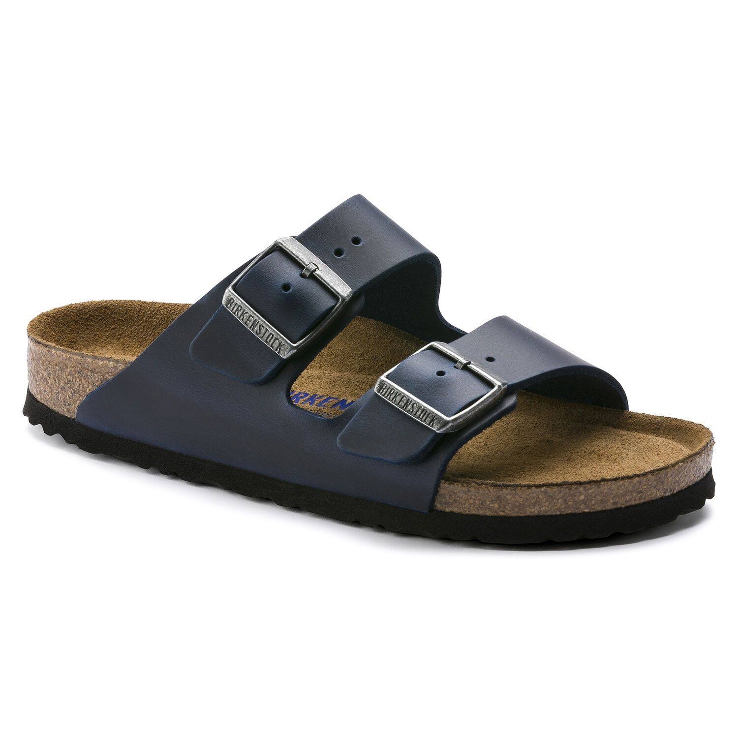 Birkenstock Arizona Soft Footbed - Oiled Leather Blue / 39 / Regular