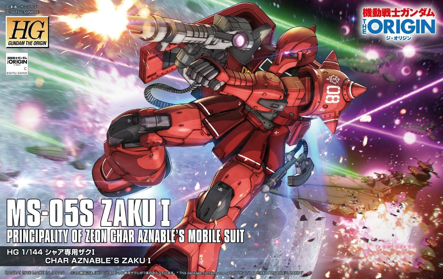 Bandai Gundam The Origin MS-05S Char Aznable&s Zaku I 212974 HG 1/144
