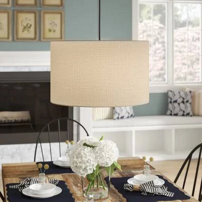 Spofford 1-Light Single Drum Pendant Highland Dunes Shade Color: Cream