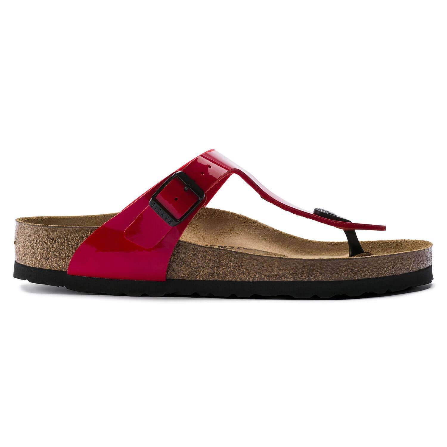 Birkenstock Women's Gizeh Sandal - 39 - Cherry Patent