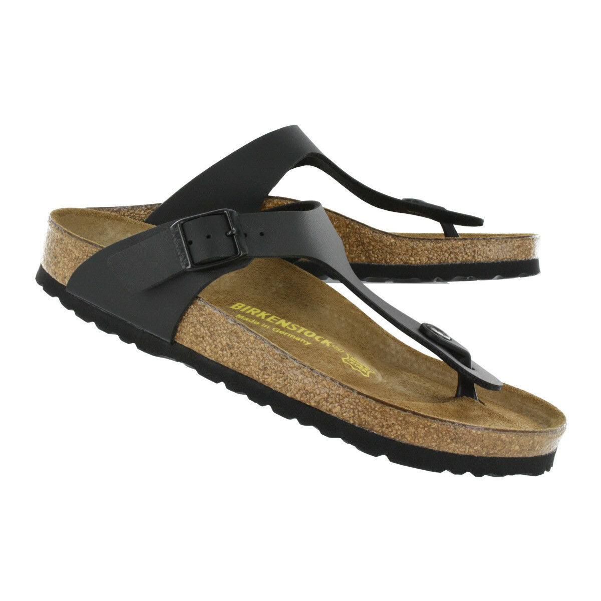 Birkenstock Gizeh Birko Flor Black Sandal Sz 40