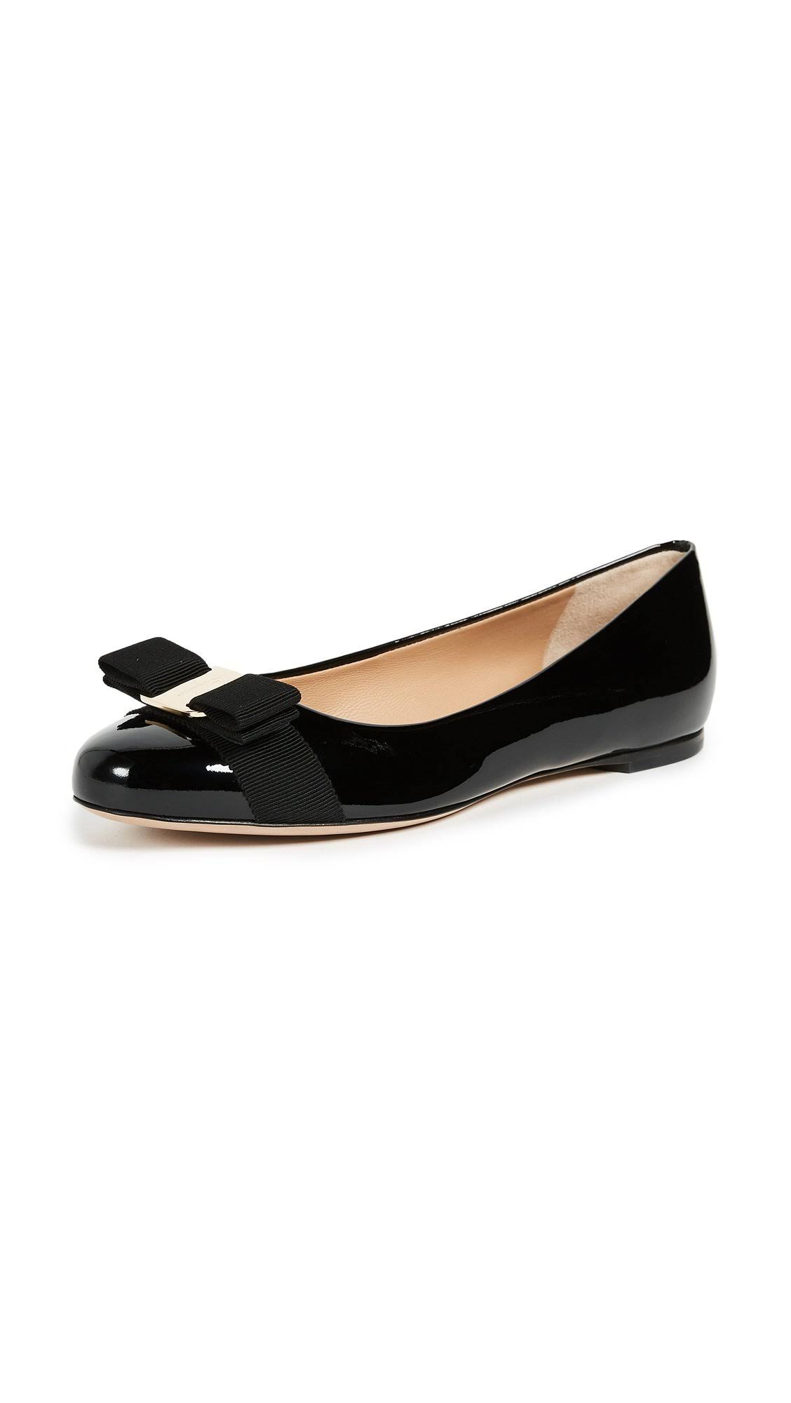 Salvatore Ferragamo Ballet Flats - Varina - Black/Gold