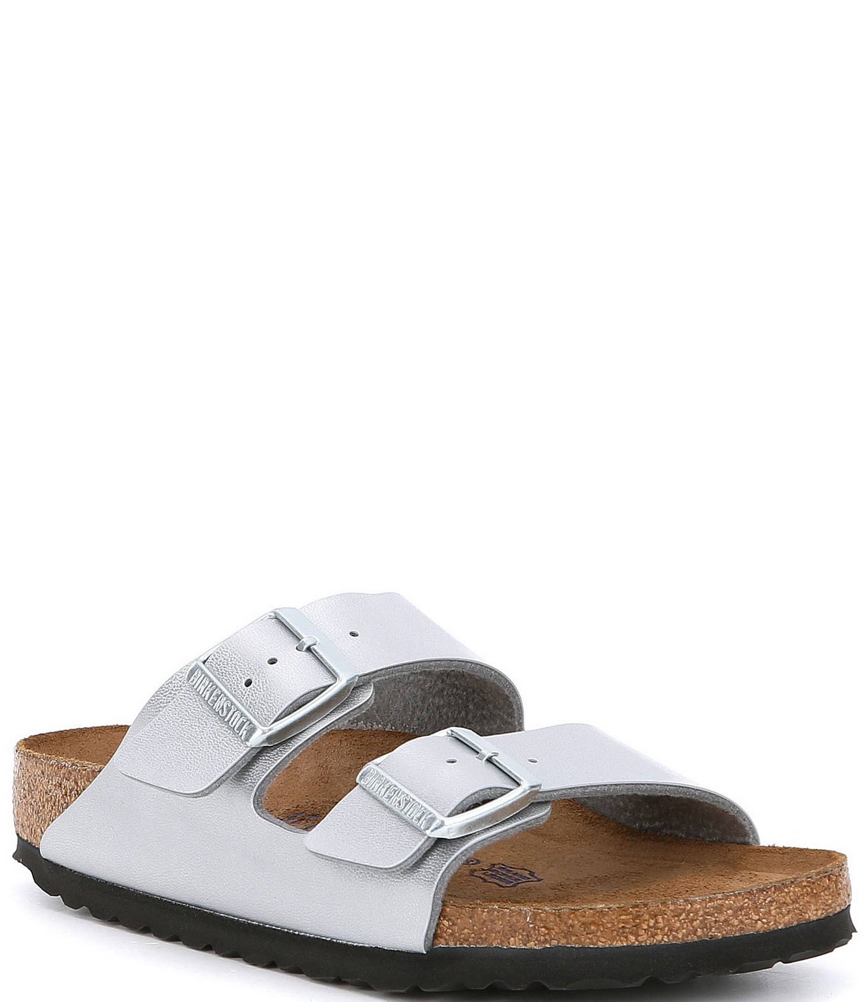 Birkenstock Women's Arizona Soft Footbed Birko-Flor Silver