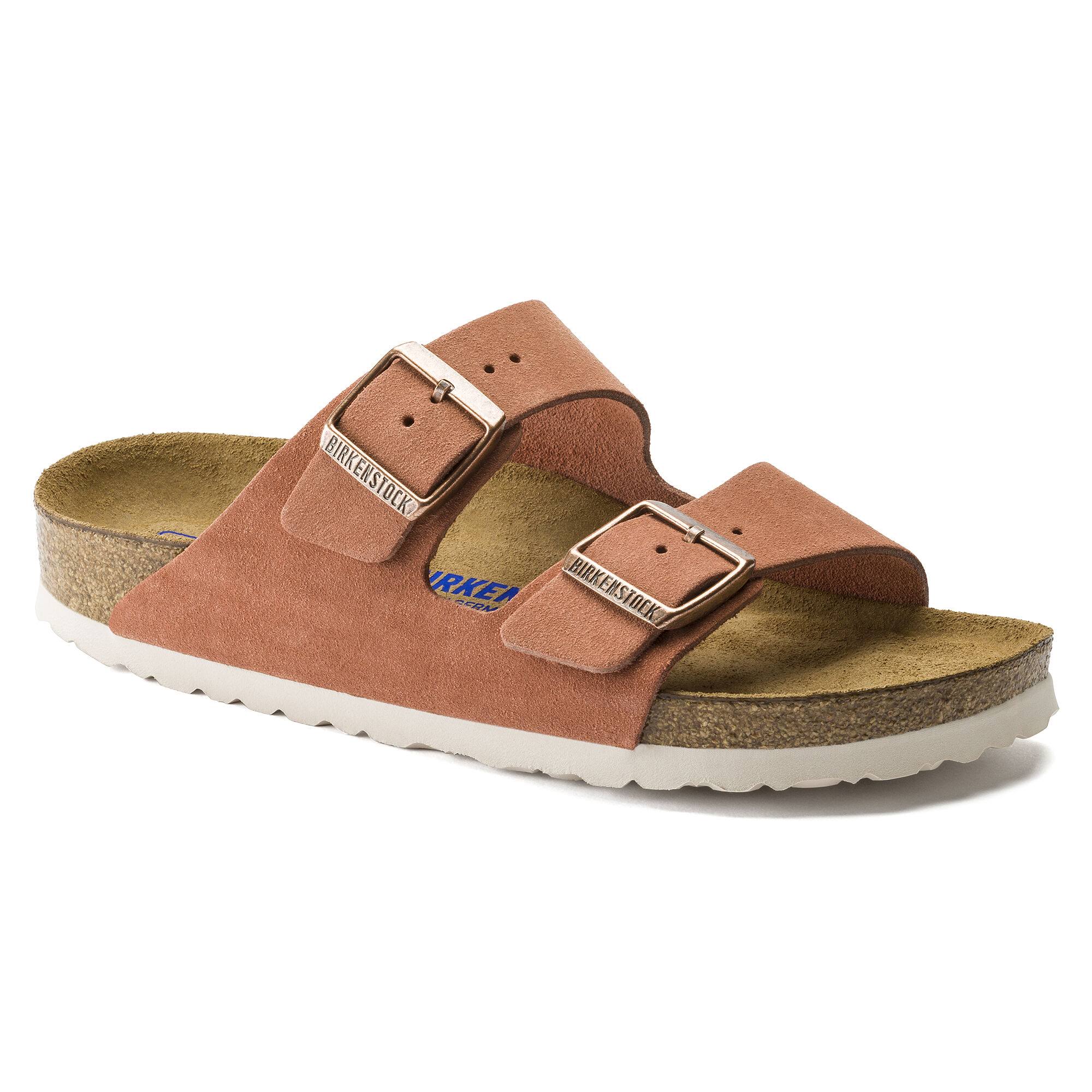 Birkenstock Spring Arizona Suede Leather Earth Red Two-Strap Sandals