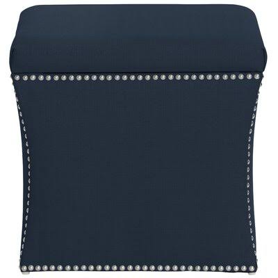 Birch Lane Page Nailhead Trim Storage Ottoman Fabric: Marlow Midnight, Trim: Pewter Nailhead