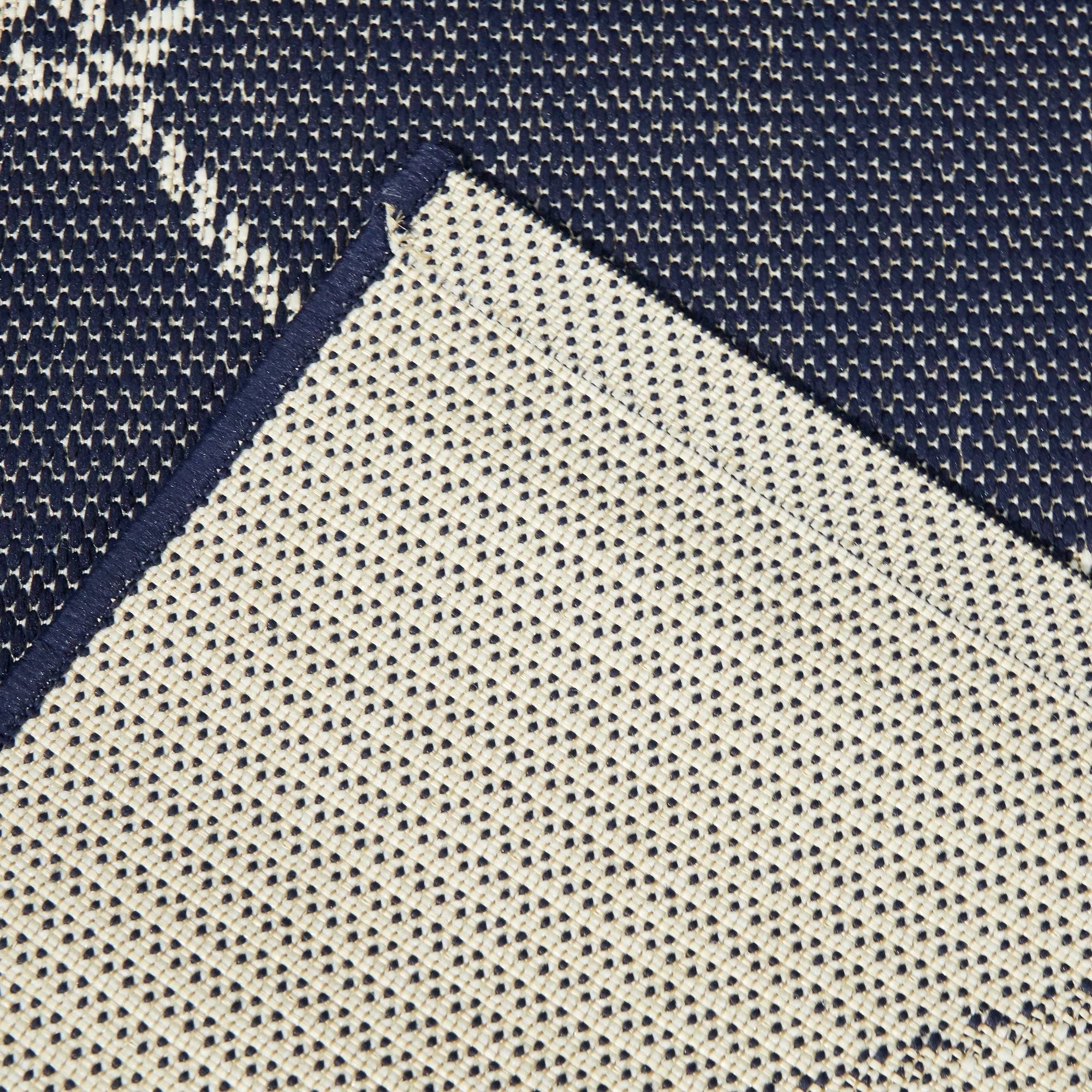 SARGENT Nautical Trellis Indoor/Outdoor Area Rug - 5&3x22 x 7& - Navy