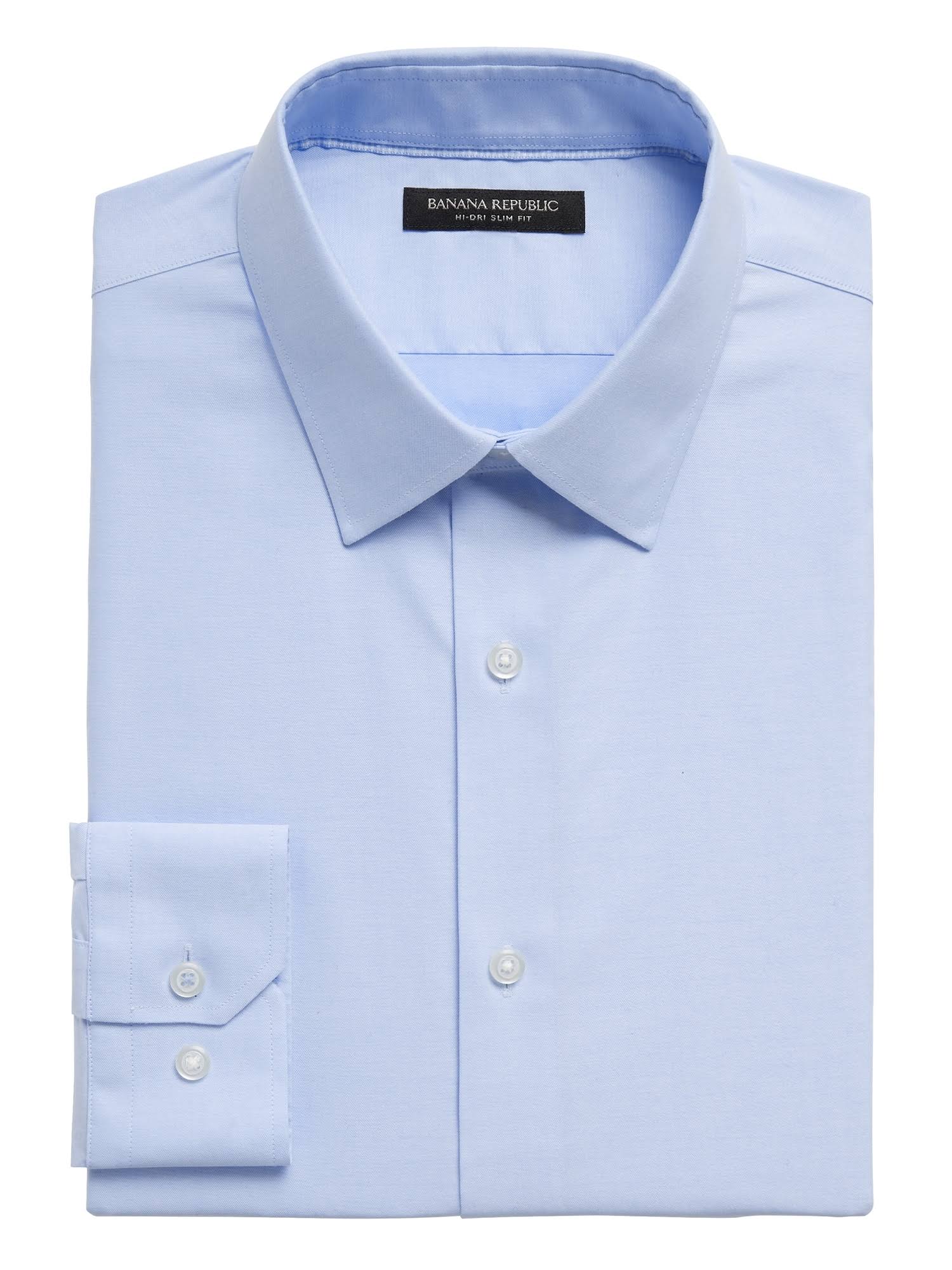 Banana Republic Men's Slim-Fit Hi-Dri Dress Shirt French Blue Tall Size XXL