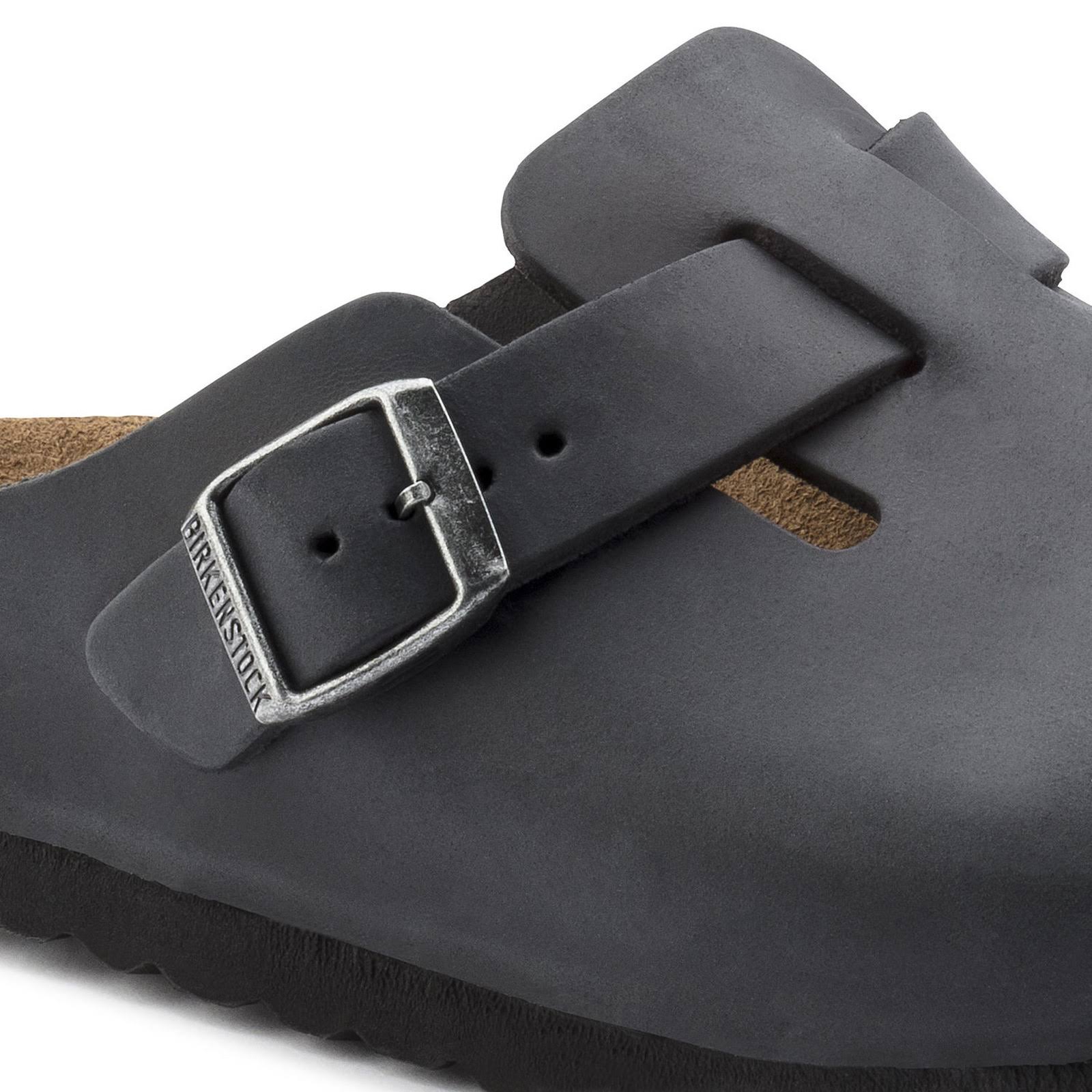 Birkenstock Boston Oiled Leather Black Clogs