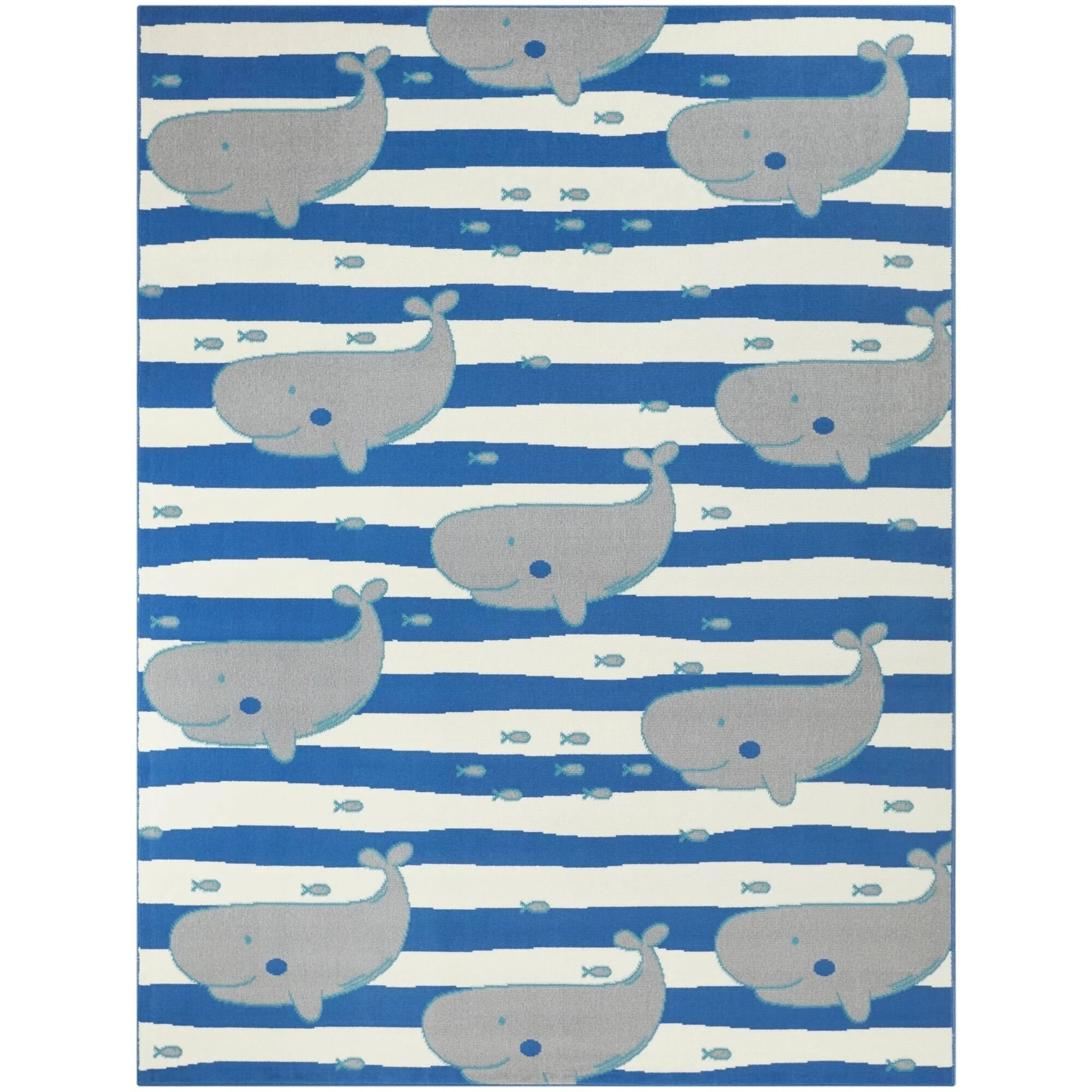Balta Wonderful Whale Blue 5 ft. x 7 ft. Area Rug