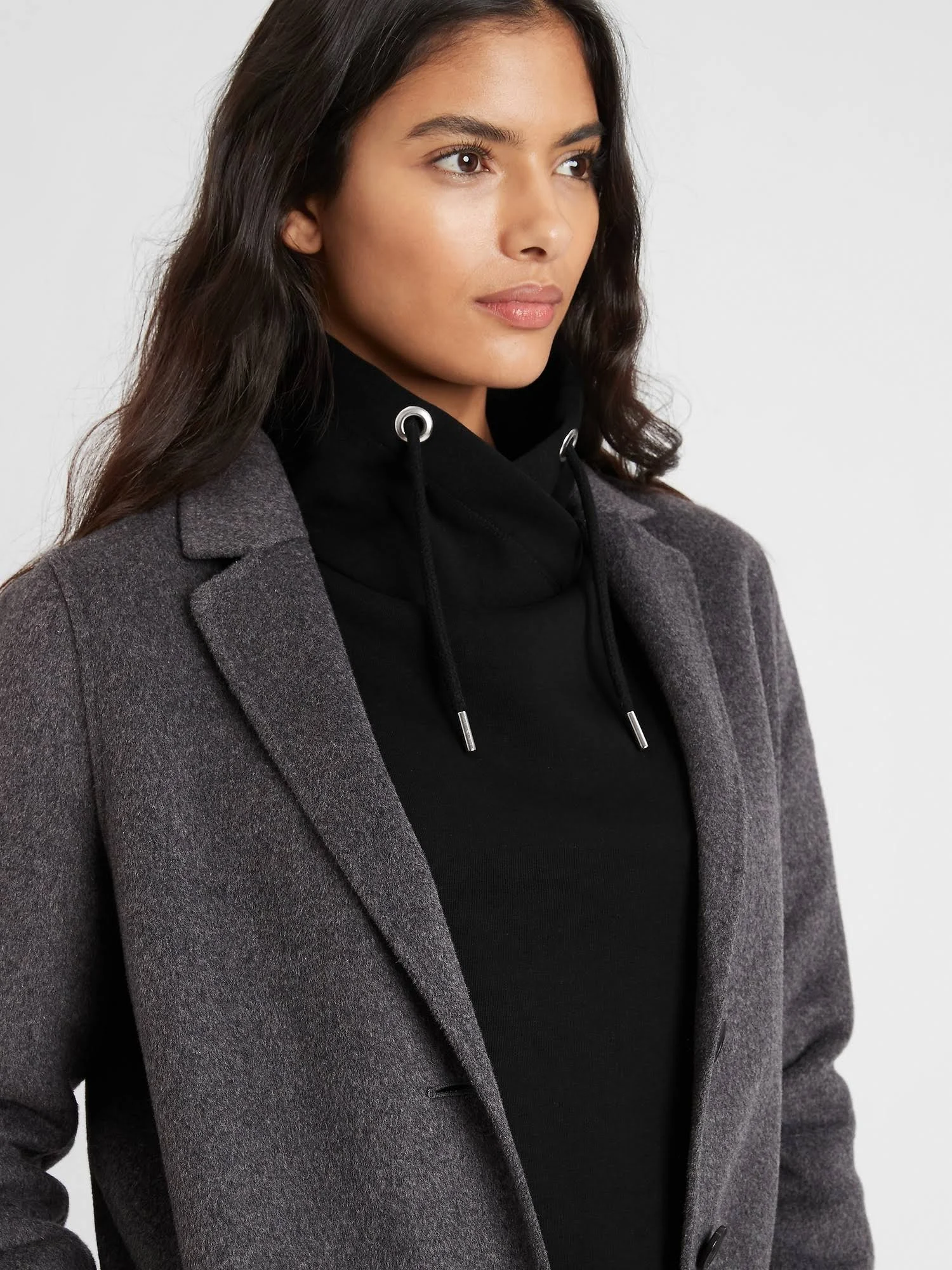 Banana Republic Women's Funnel-Neck Sweatshirt Black Size XL