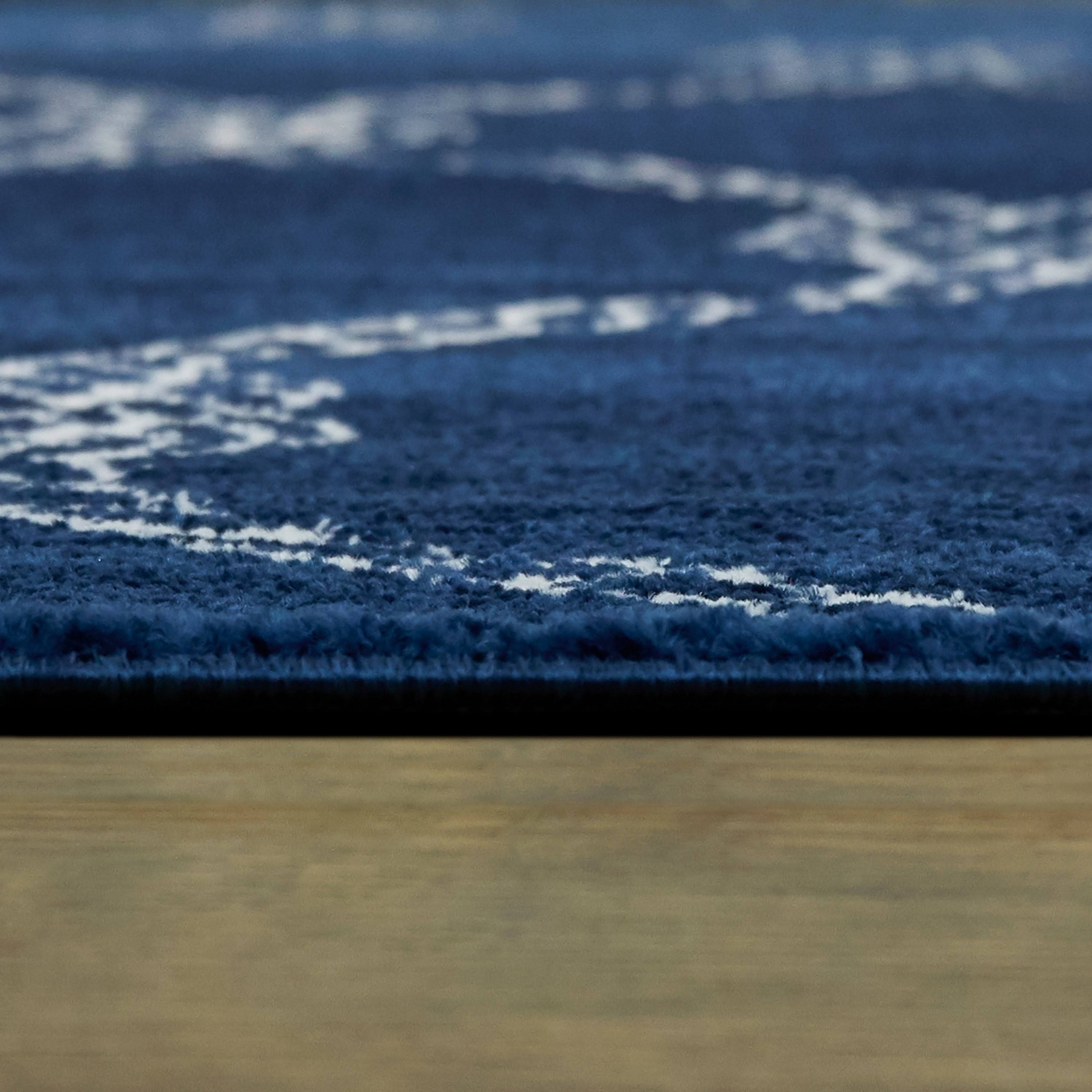 BALTA Fischer Navy 5 ft. x 7 ft. Nautical Trellis Area Rug, Blue