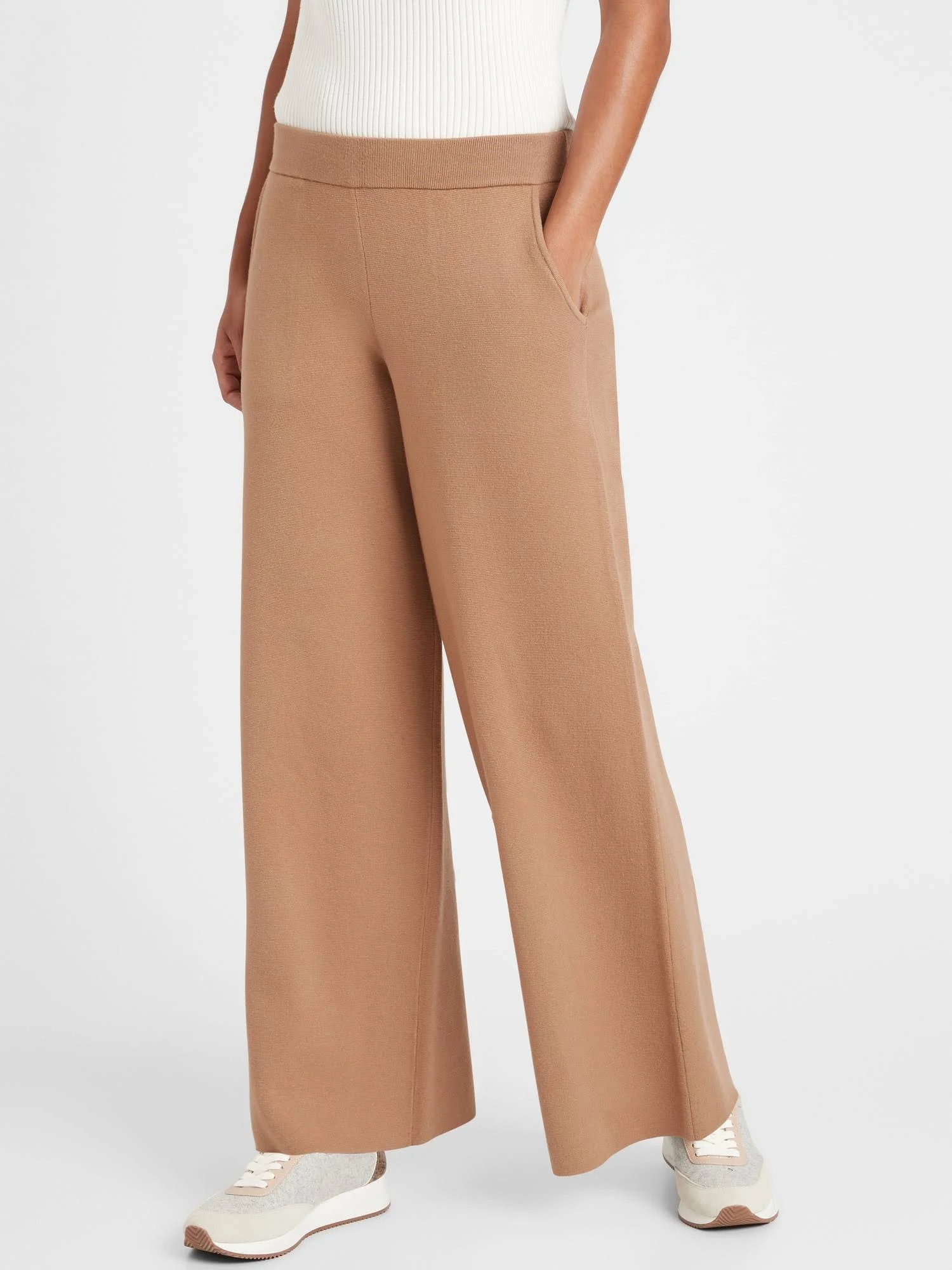 Banana Republic Women's Wide-Leg Sweater Pant Camel Size S