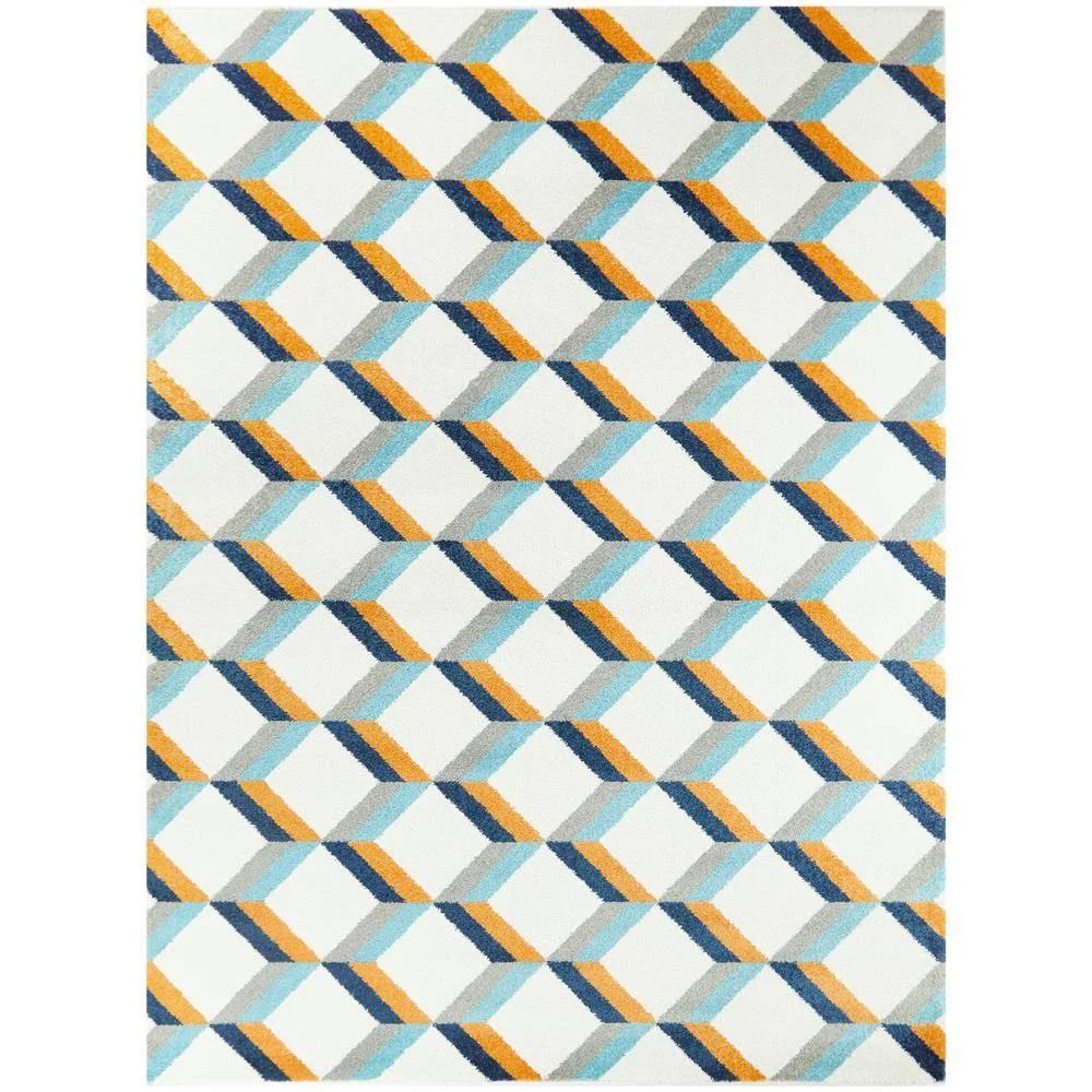 Balta Riley Geometric White 8 ft. x 10 ft. Area Rug