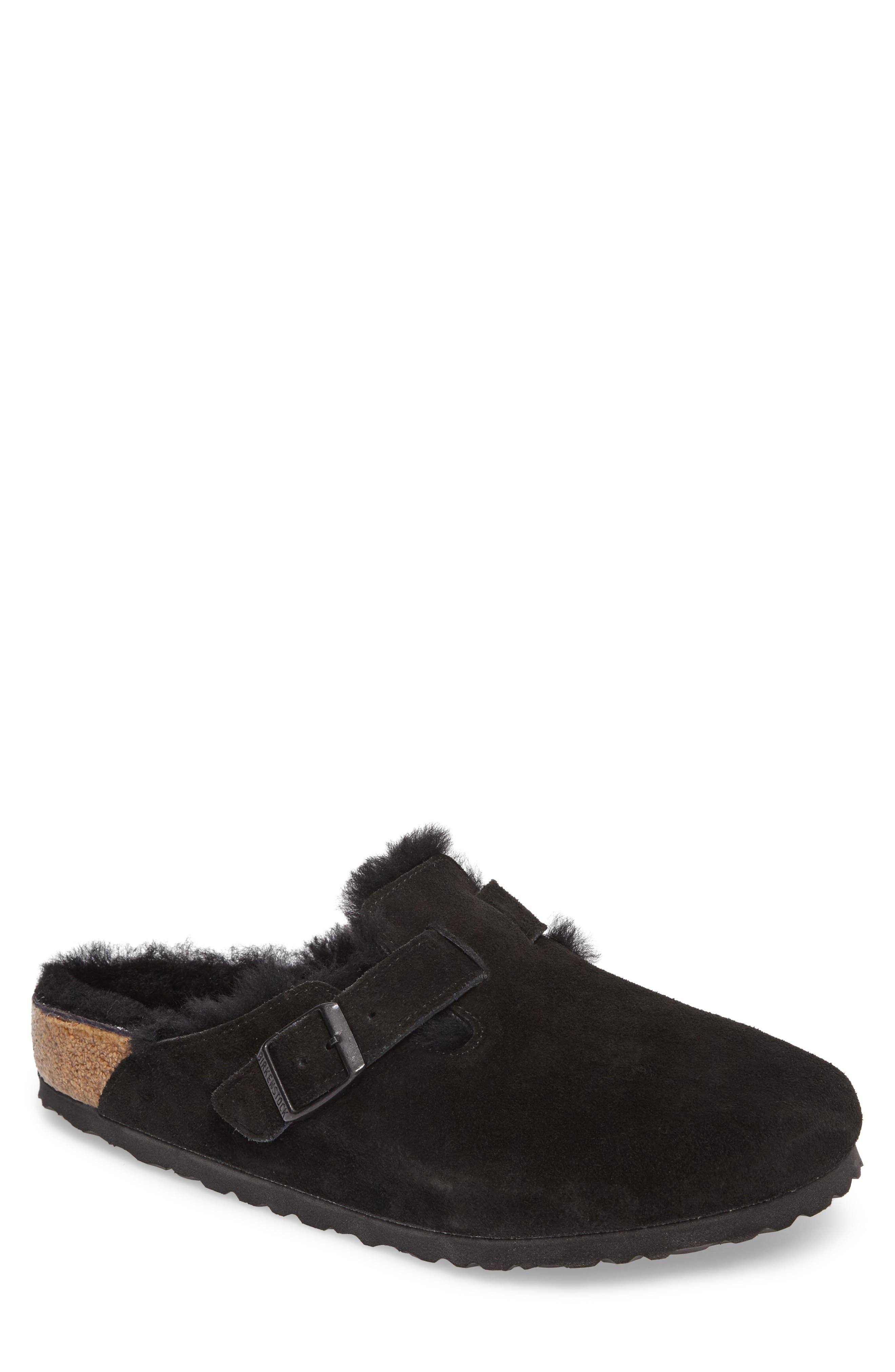 Birkenstock Men's Boston Shearling Black Suede