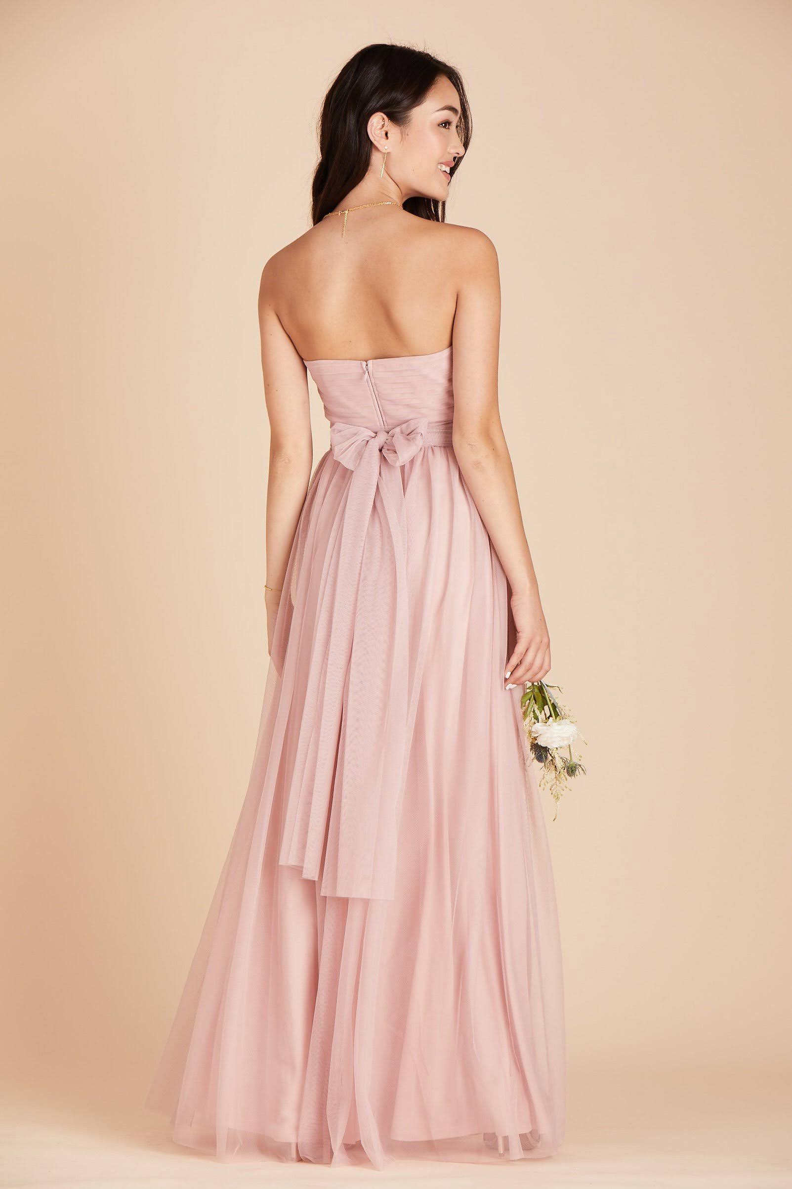 Birdy Grey Christina Convertible Tulle Bridesmaid Dress in Dusty Rose M / Dusty Rose