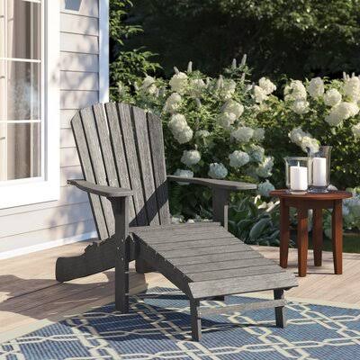 Legette Eucalyptus Solid Wood Adirondack Chair with Ottoman Birch Lane