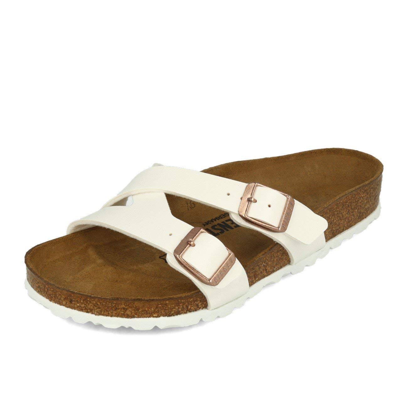 Birkenstock Womens Yao Balance Birko-Flor Open Toe Summer Sandals - White -8-8.5