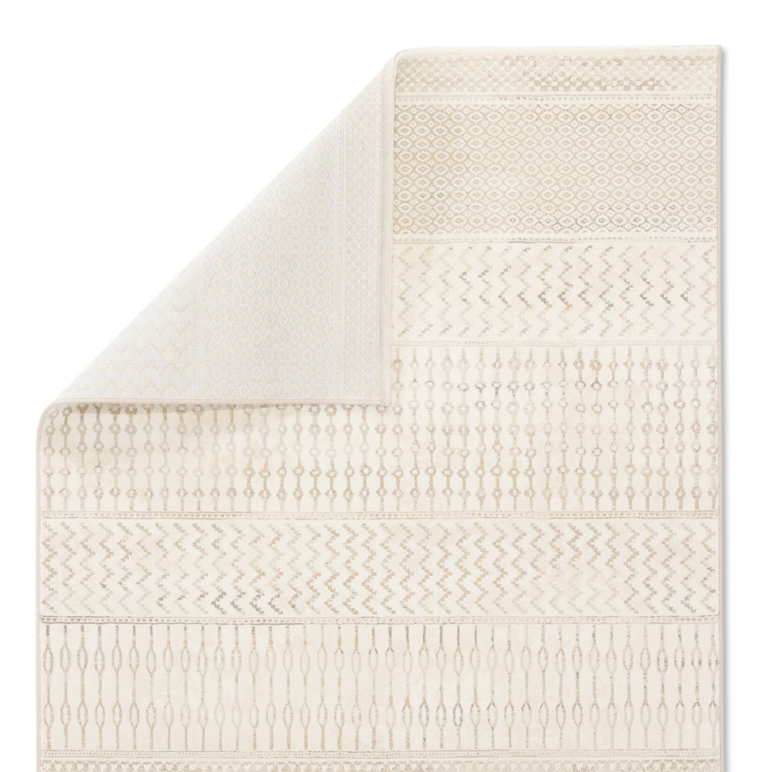 Warren Geometric Area Rug - 7&10x22 x 10&10x22 - White/Grey