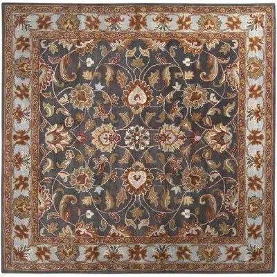 Massima Oriental Handmade Tufted Wool Charcoal Area Rug Birch Lane Rug Size: Square 4&