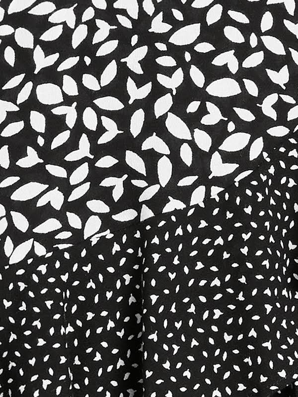 Banana Republic Women's Ruffle Wrap Mini Skirt Black Floral Size 12
