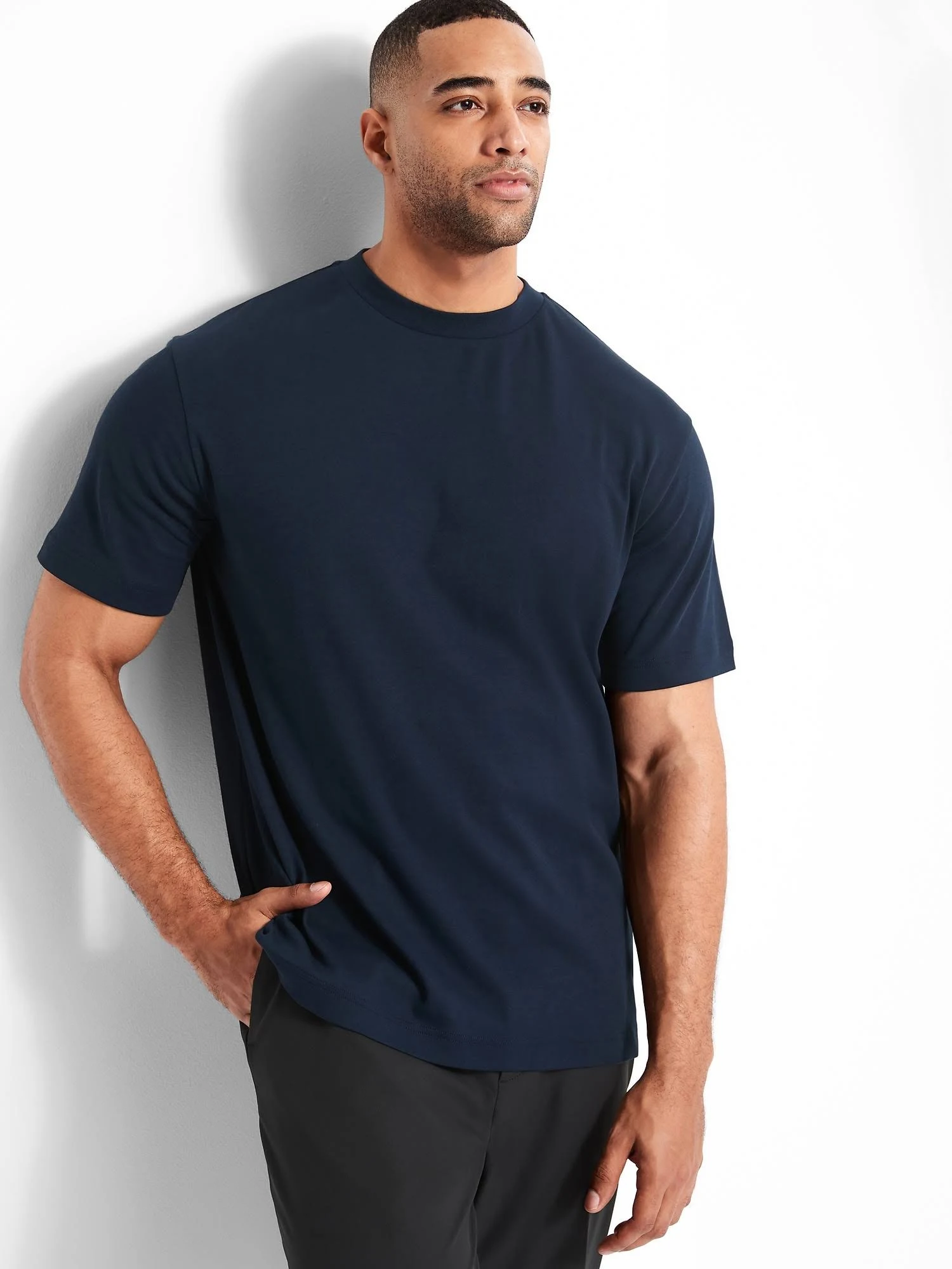 Banana Republic Men's Organic High Crew-Neck T-Shirt Navy Size S