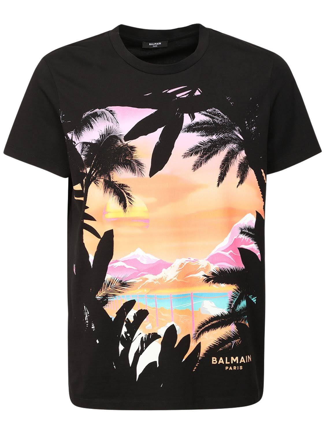 Balmain Black Printed T-Shirt