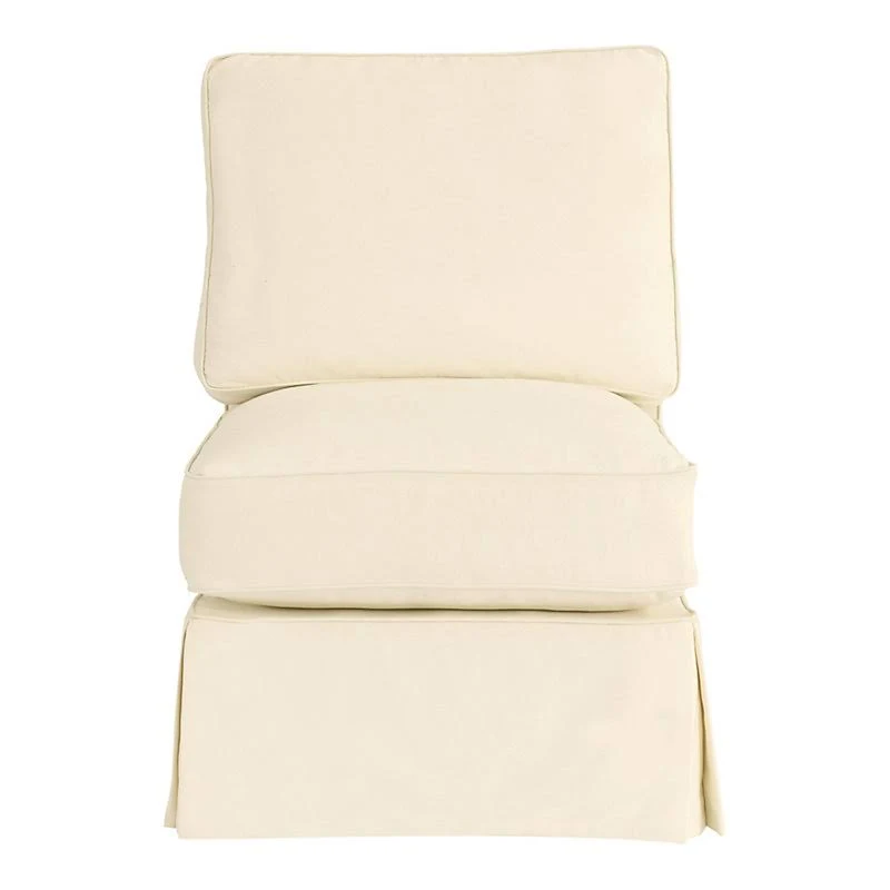 Davenport Armless Club Chair Slipcover Only - stocked Everyday 10oz Linen Natural - Ballard Designs