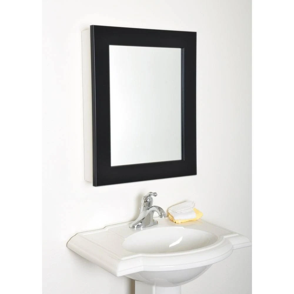 Modern Mirrored Medicine Cabinet (Matte Black)(MDF) 60WH-3