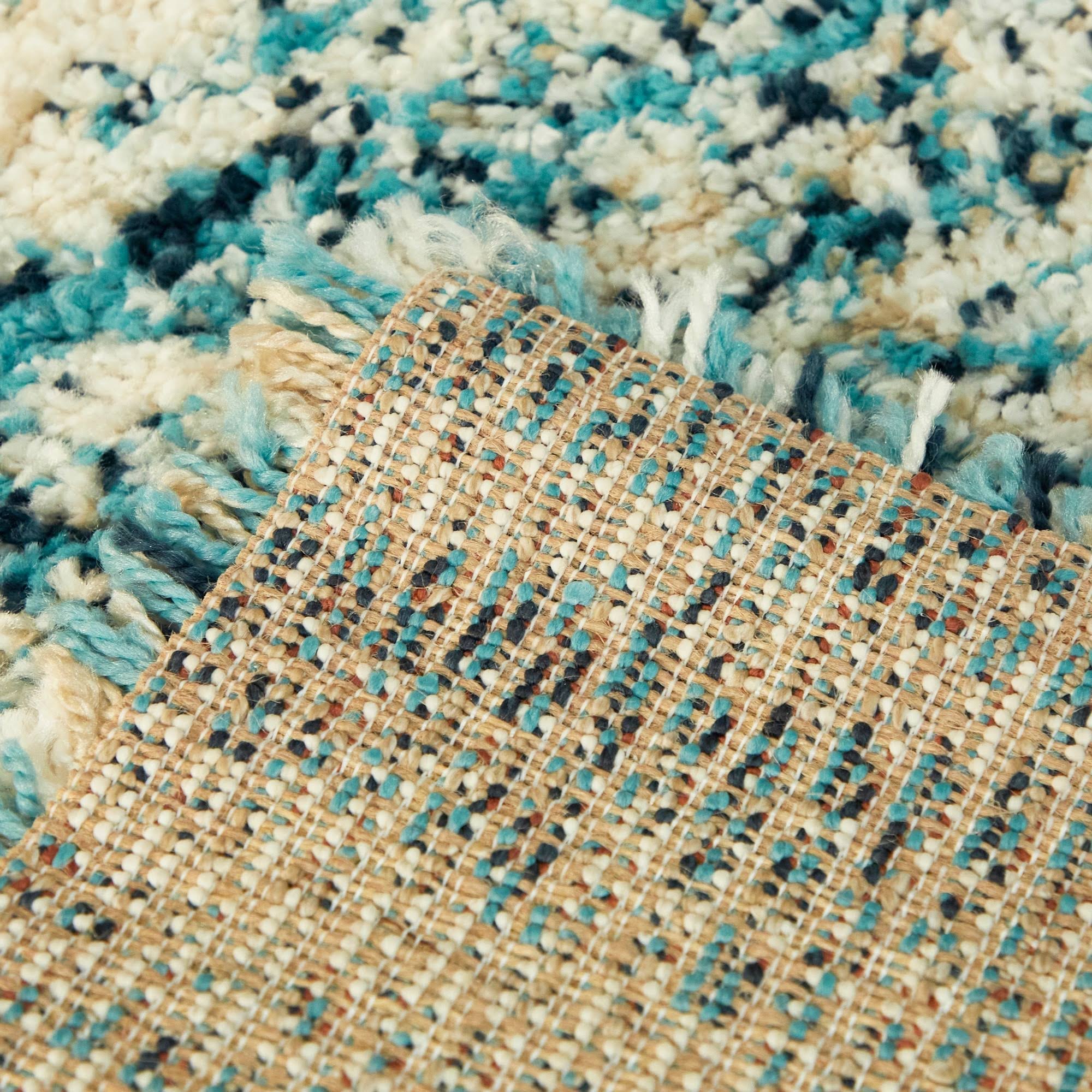 BALTA Eastleigh Teal 5 ft. x 7 ft. Abstract Shag Area Rug, Blue