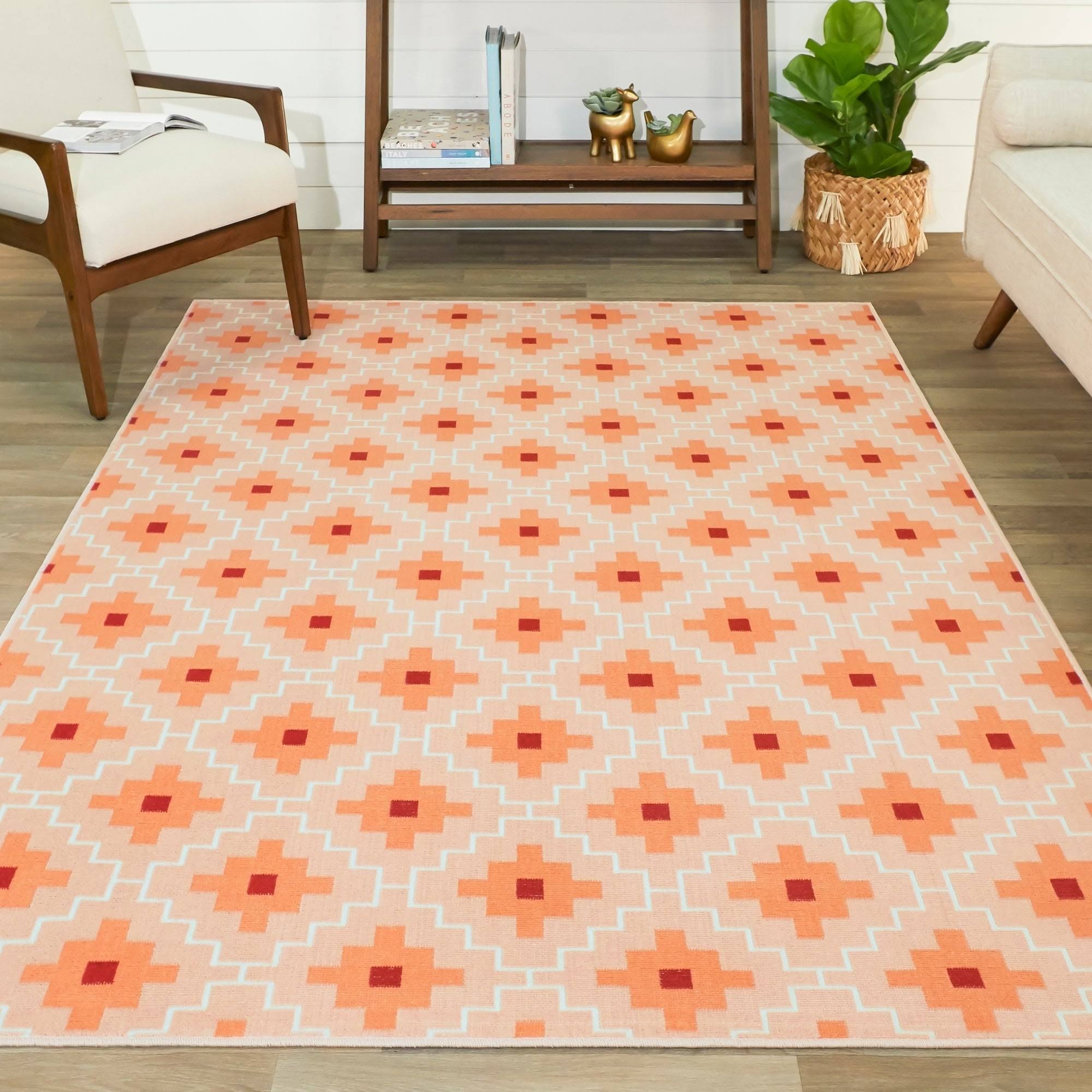 BALTA Gregory Pink 5 ft. x 7 ft. Geometric Trellis Area Rug