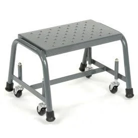 GoVets | Ballymore Perforated 16x22W 1 Step Steel Rolling Ladder 20x22D Top Step - 11820PSU
