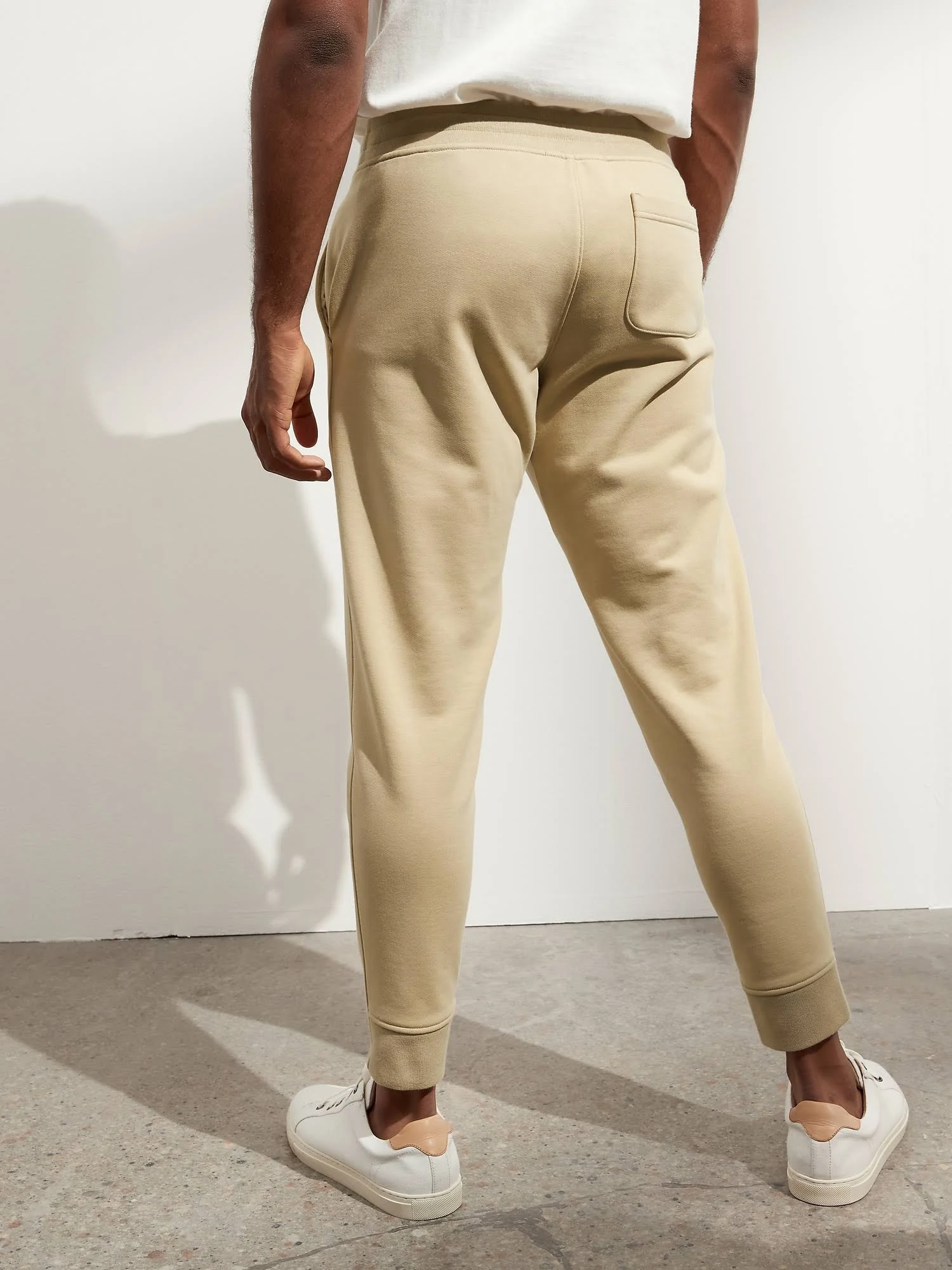 Banana Republic Men's French Terry Jogger Beige Baja Sand Size S