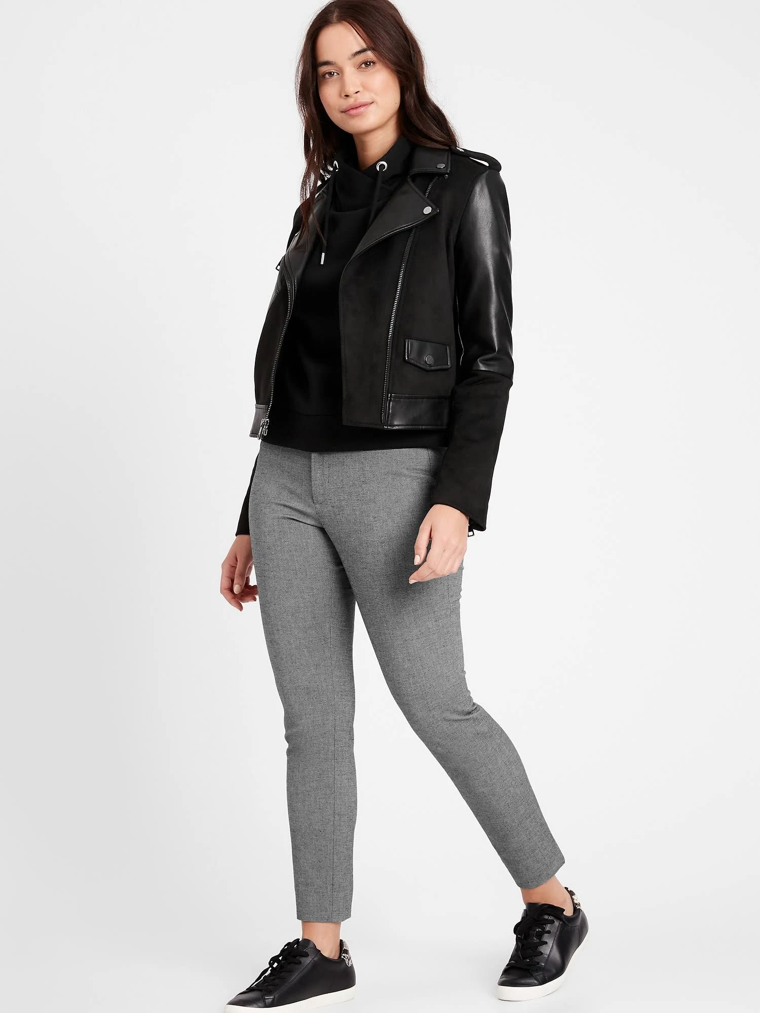 Banana Republic Women's Curvy Mid-Rise Skinny Sloan Pant Dark Gray Size 4 Short