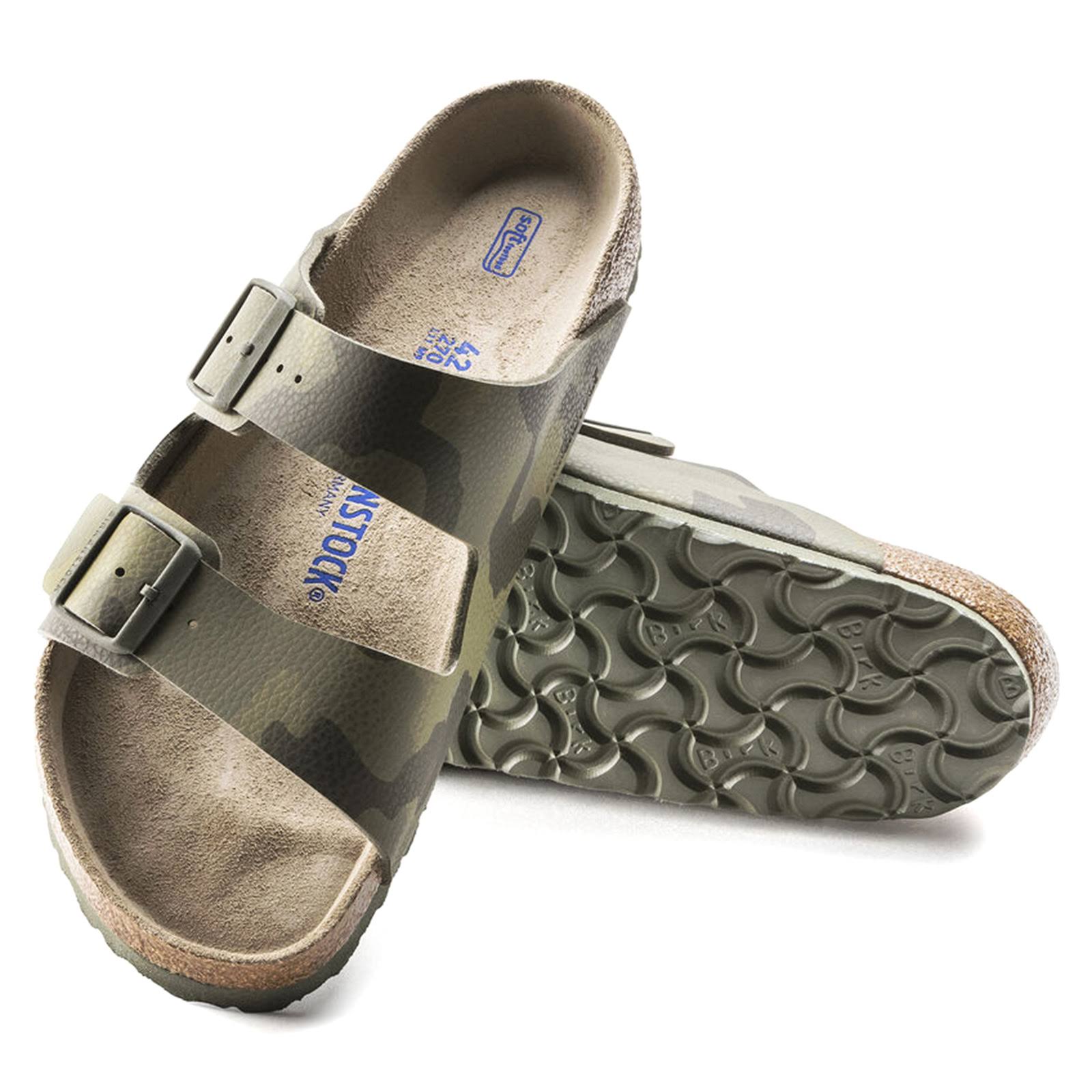 Birkenstock Arizona Camouflage-Print Leather Sandals - Green