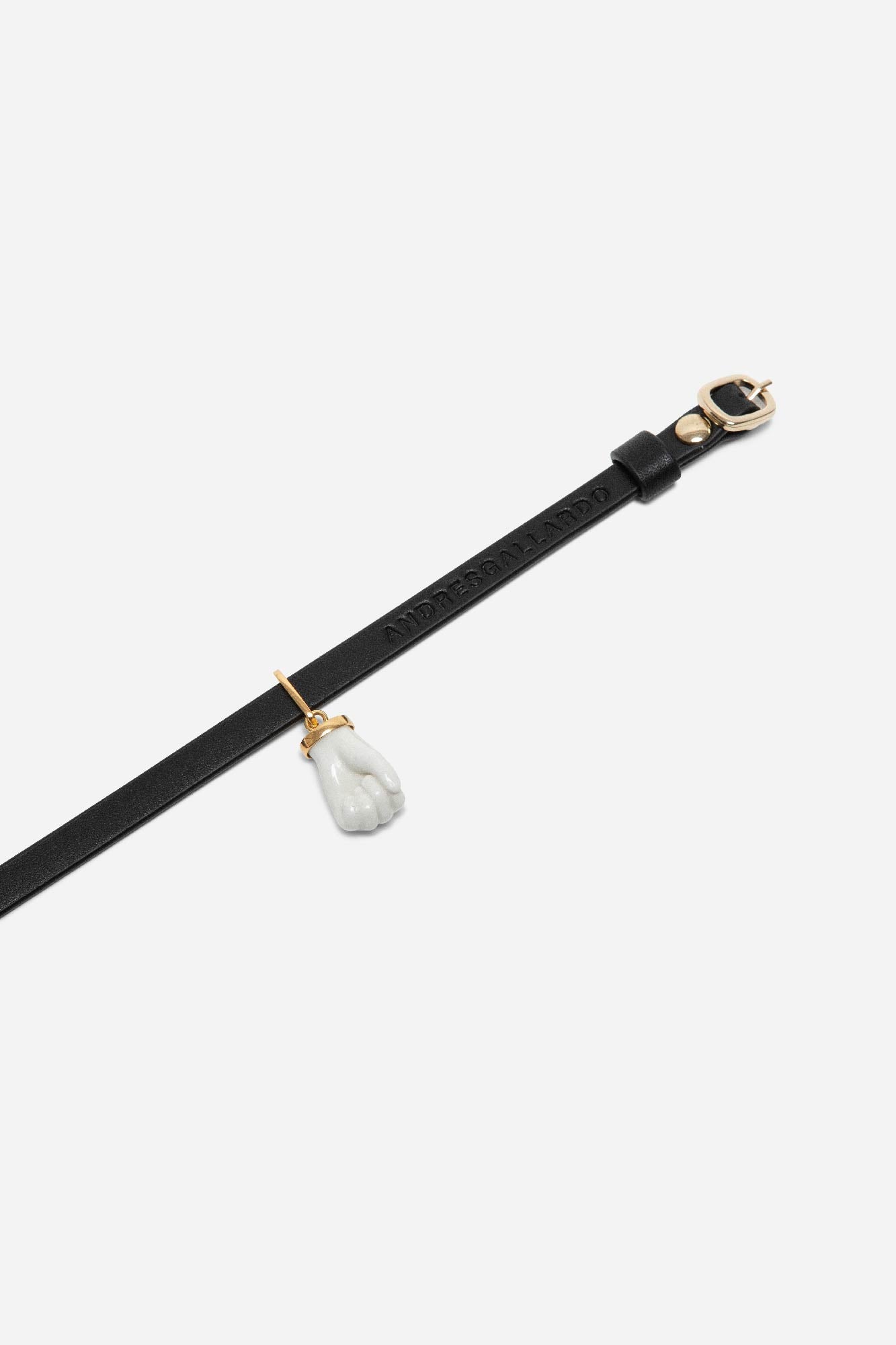 FIST LEATHER CHOKER WHITE