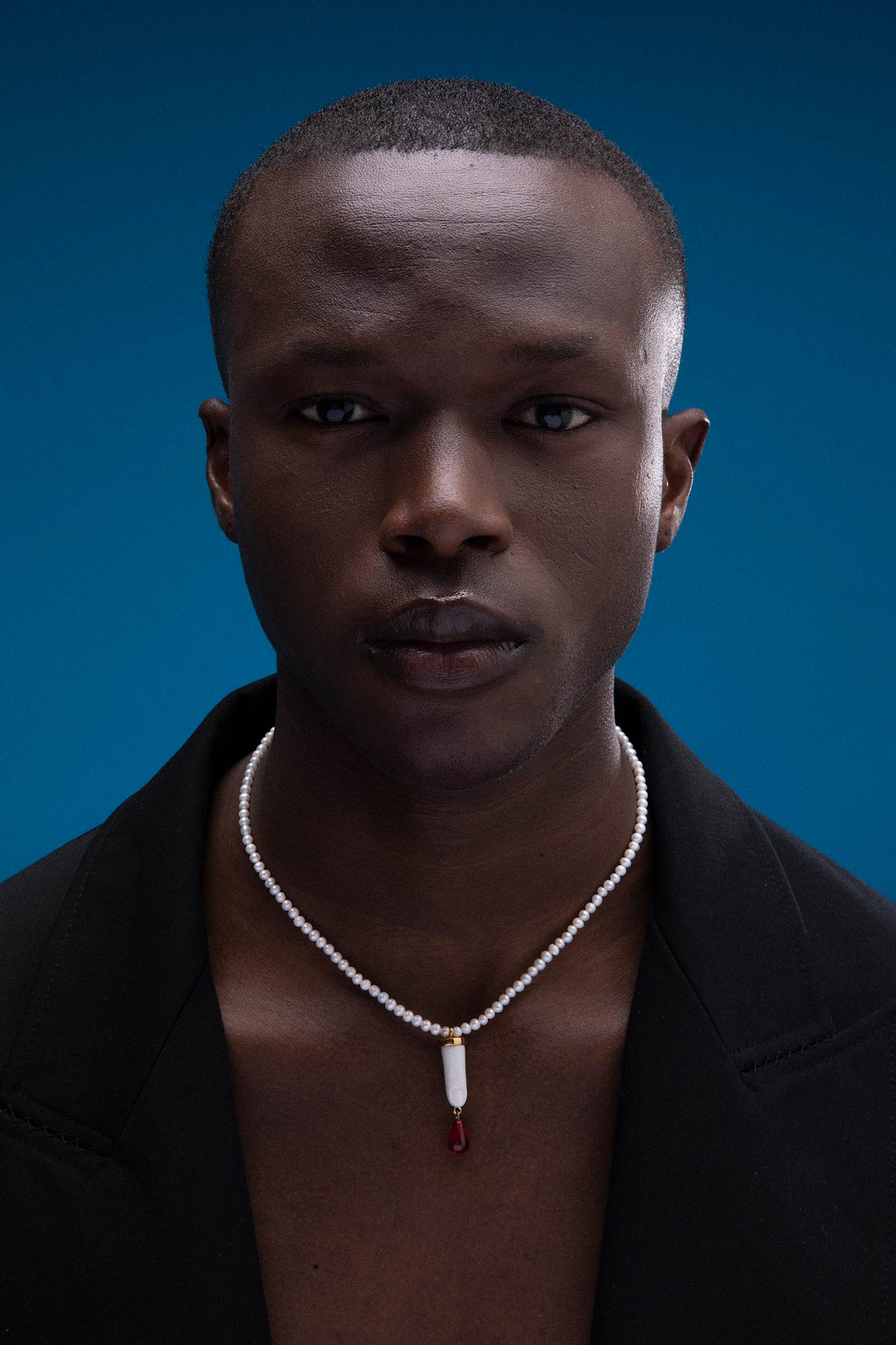 BLOOD DROP & PEARLS NECKLACE