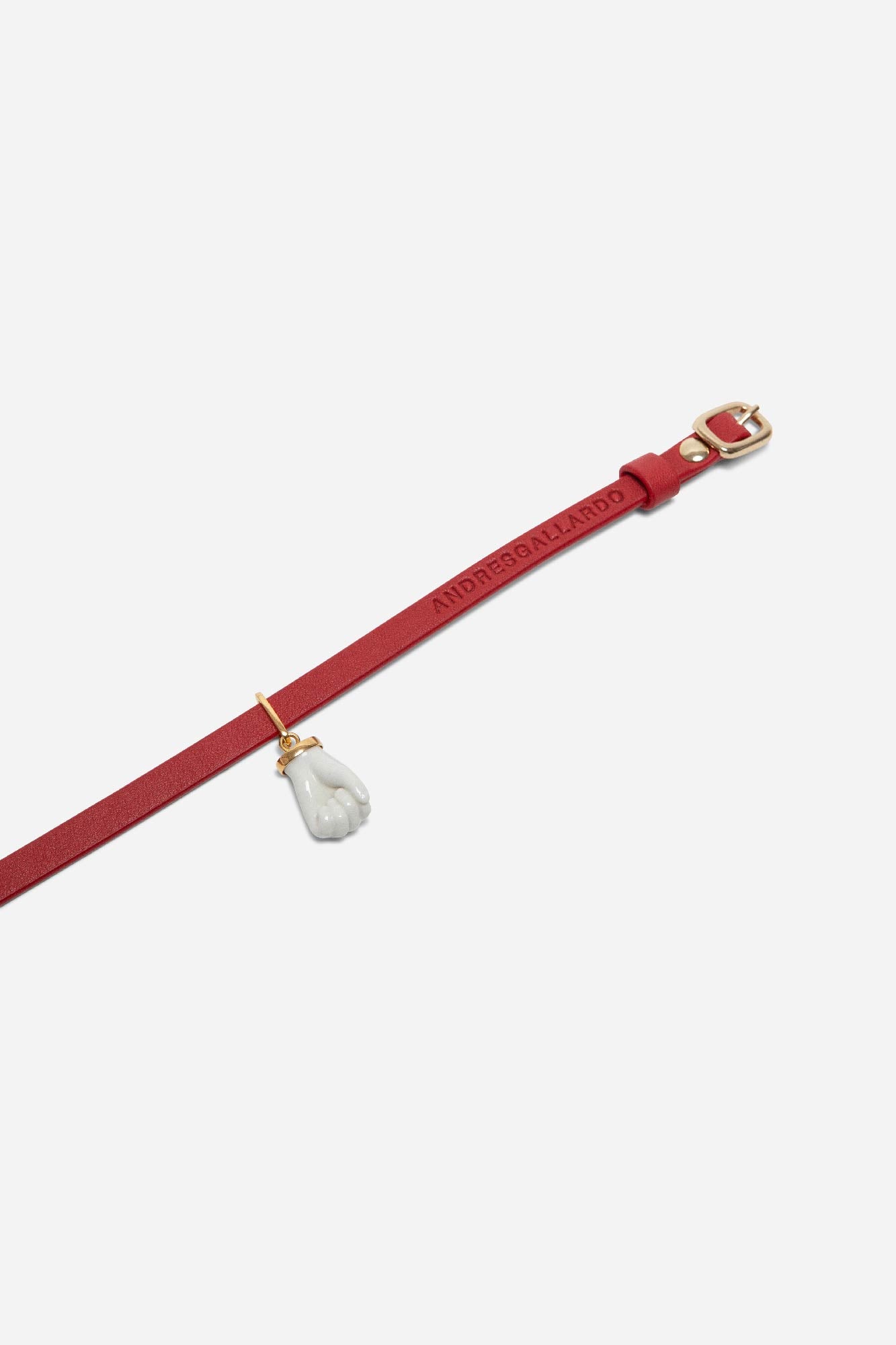 FIST LEATHER CHOKER WHITE