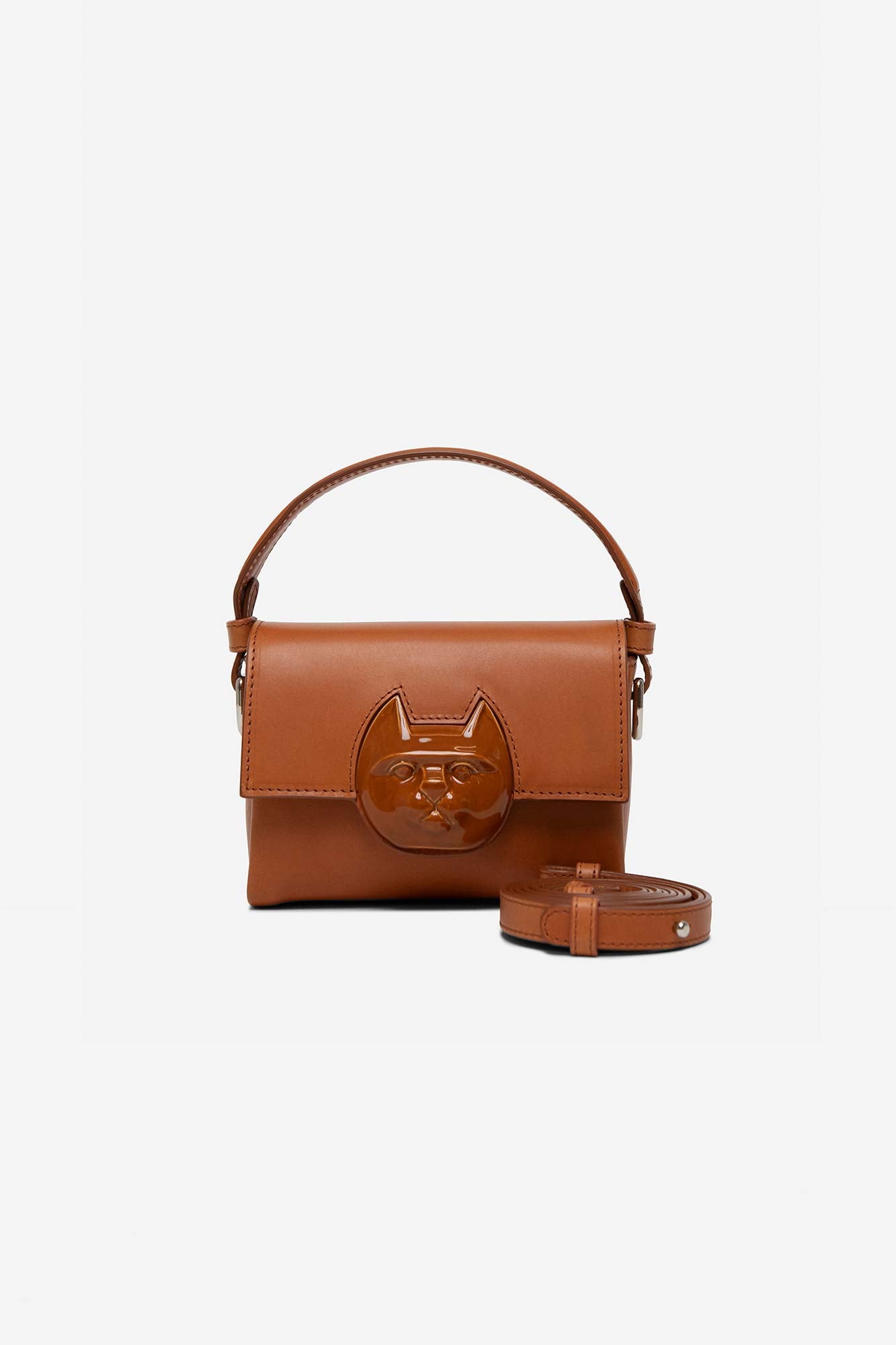 FLAP MINI CAT HEAD BAG CAMEL