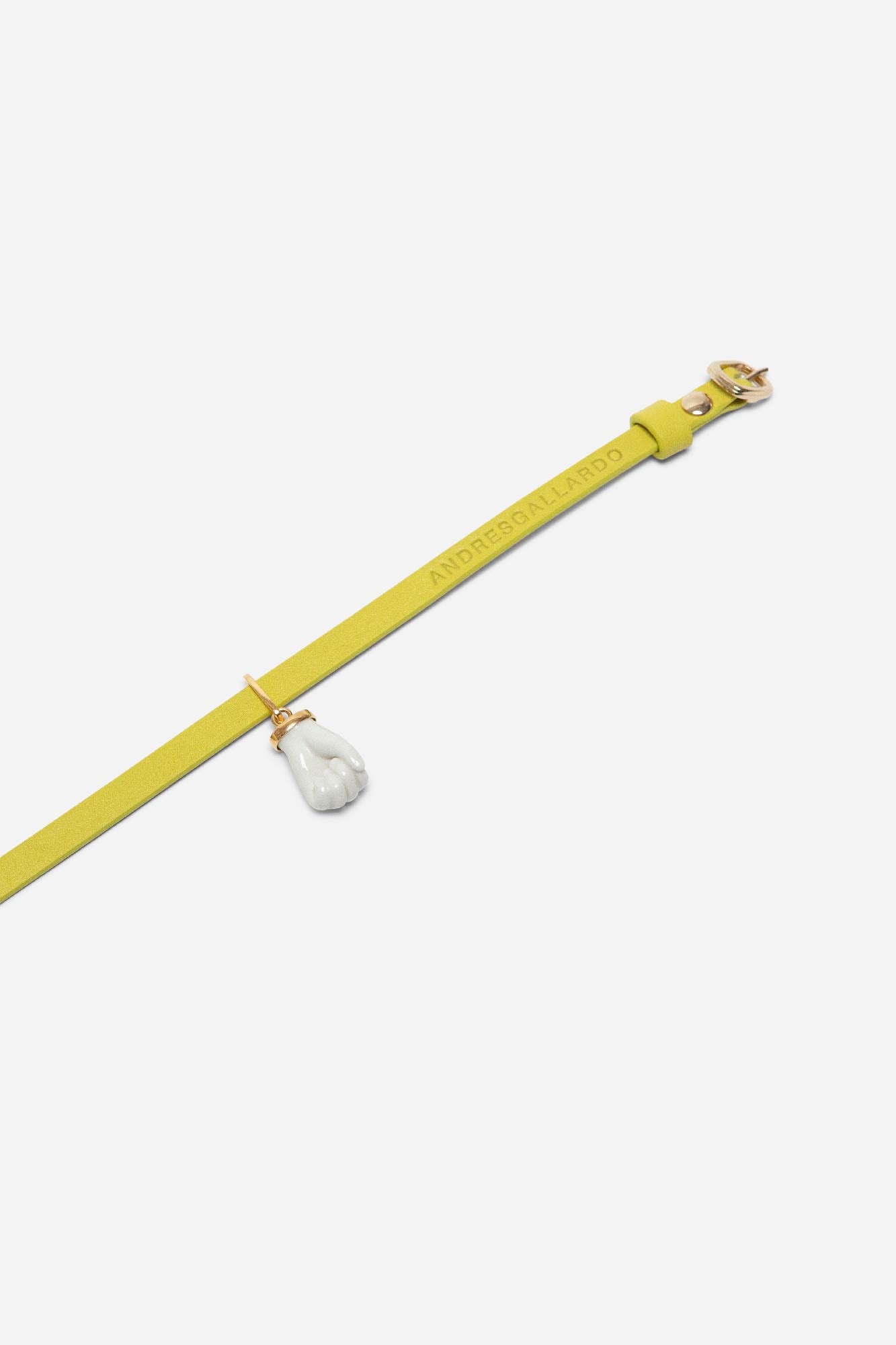 FIST LEATHER CHOKER WHITE