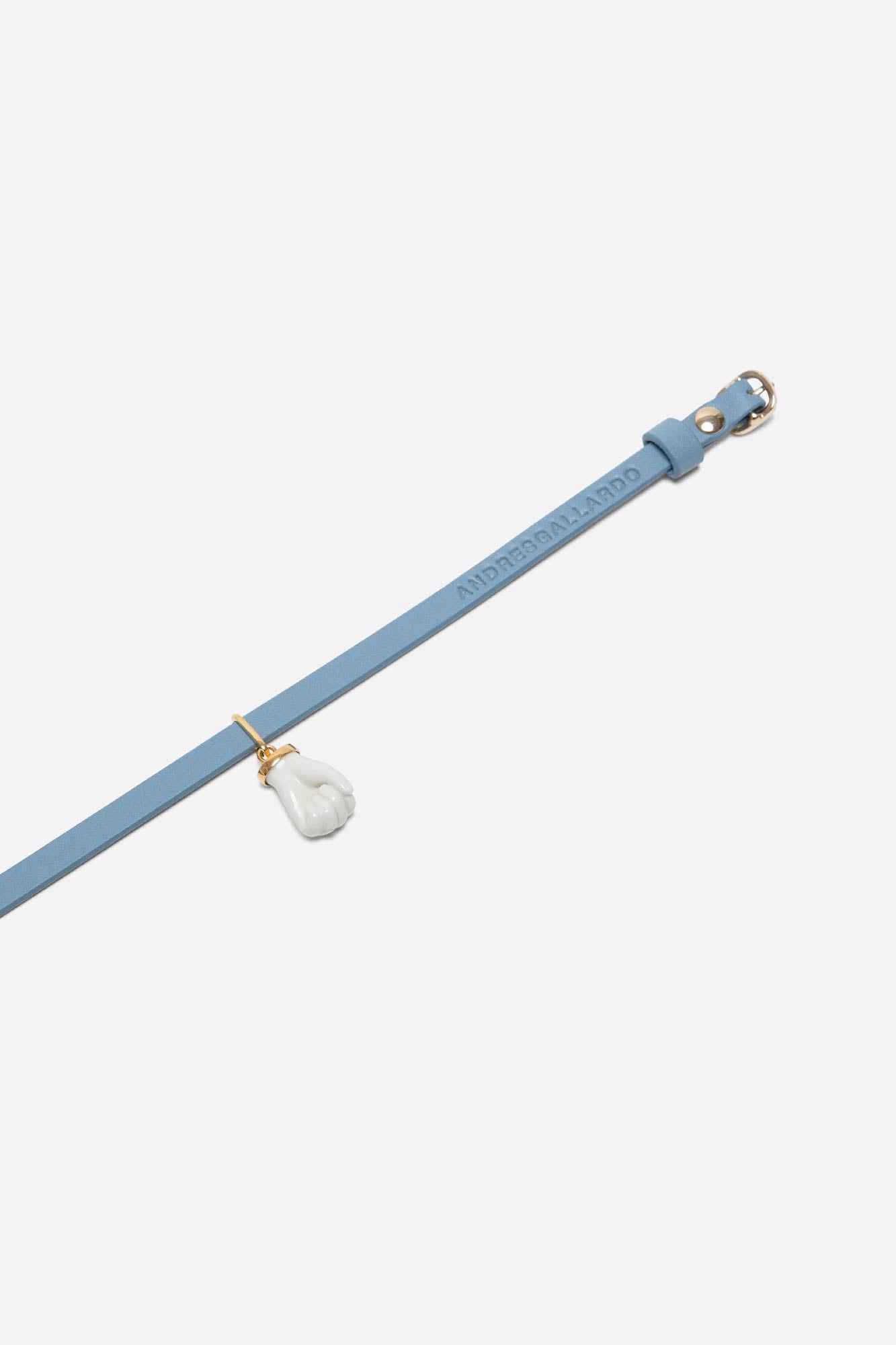 FIST LEATHER CHOKER WHITE