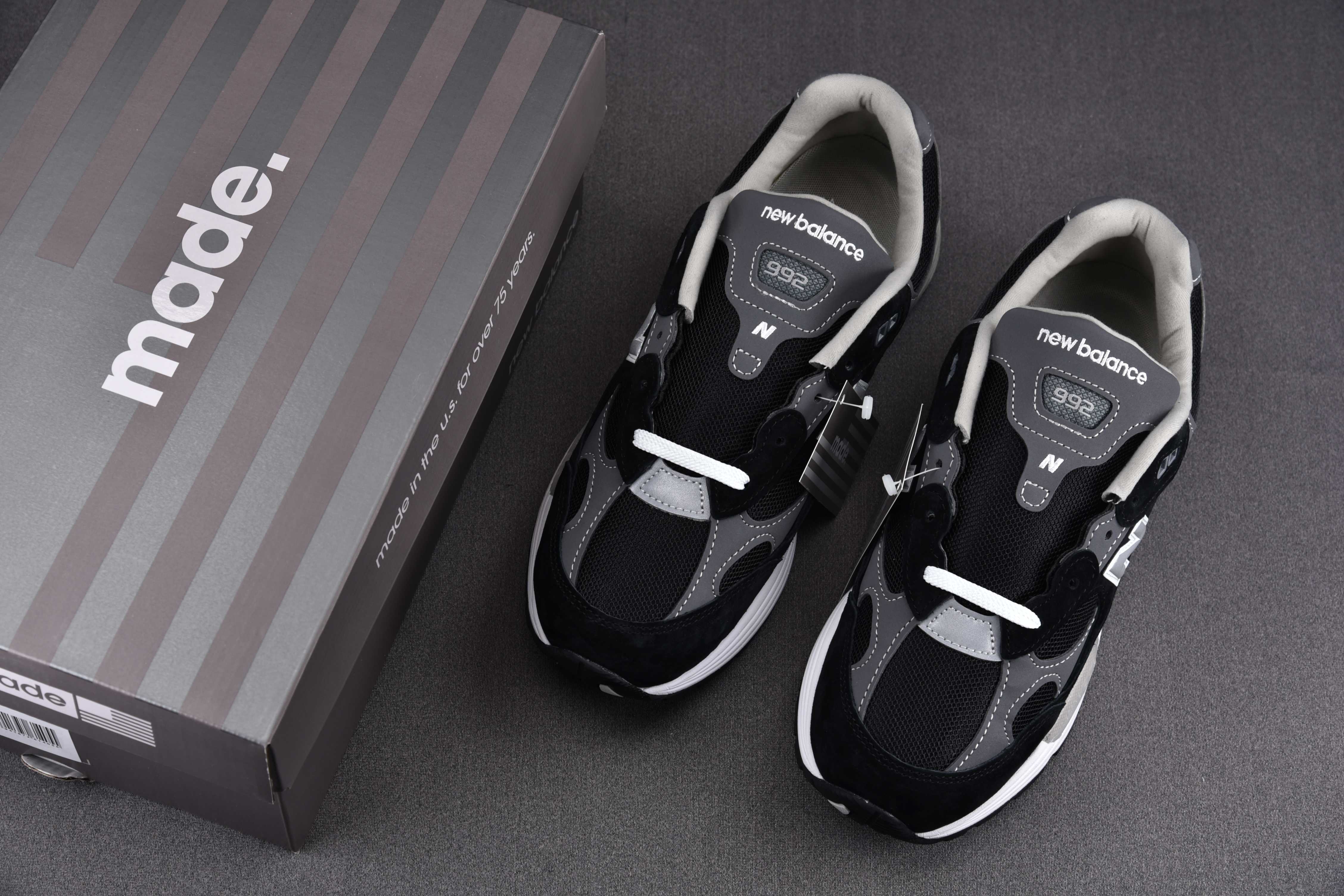 New Balance 992 Black Grey Suede