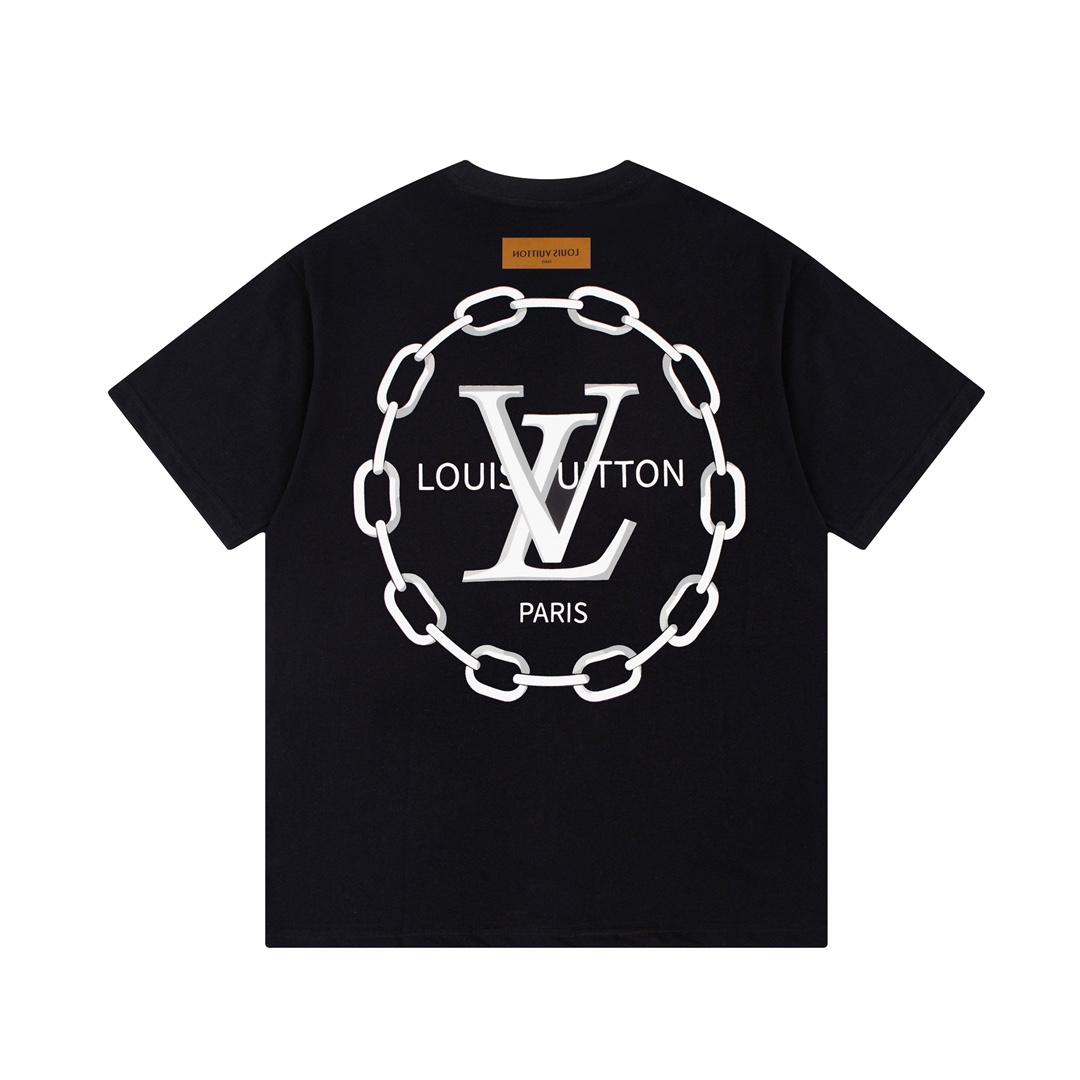 Louis Vuitton Double Sided Logo Print Classic Pattern Black 6.14