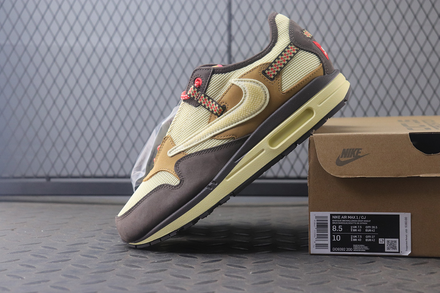 【Clearance】 Nike Air Max 1 Travis Scott Cactus Jack Baroque Brown（US9）