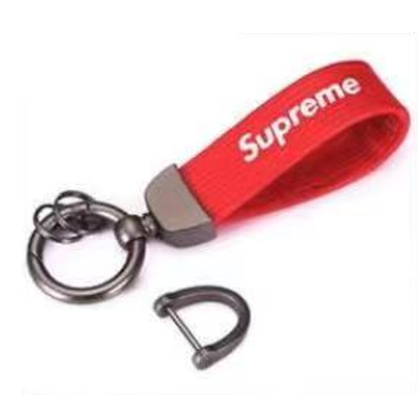 Supxxx Genuine Leather Keychain Red