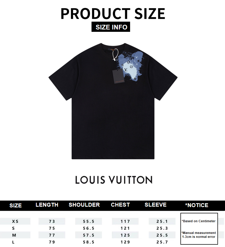 复制Louis Vuitton 23ss Front and Back Graphic Print Short Sleeve T-Shirt Black 6.14